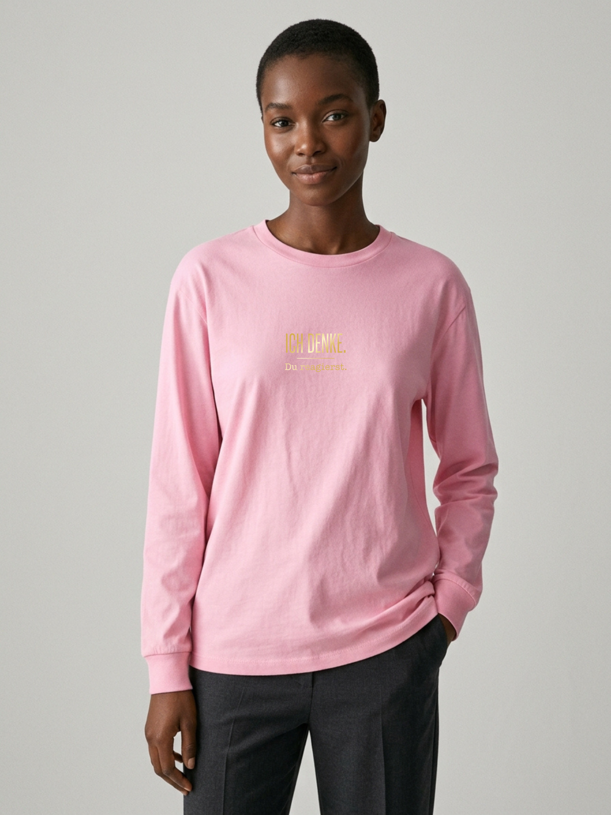 Langarmshirt  Unsisex - ICH DENKE. DU REAGIERST - Premium Statement LangarmShirt