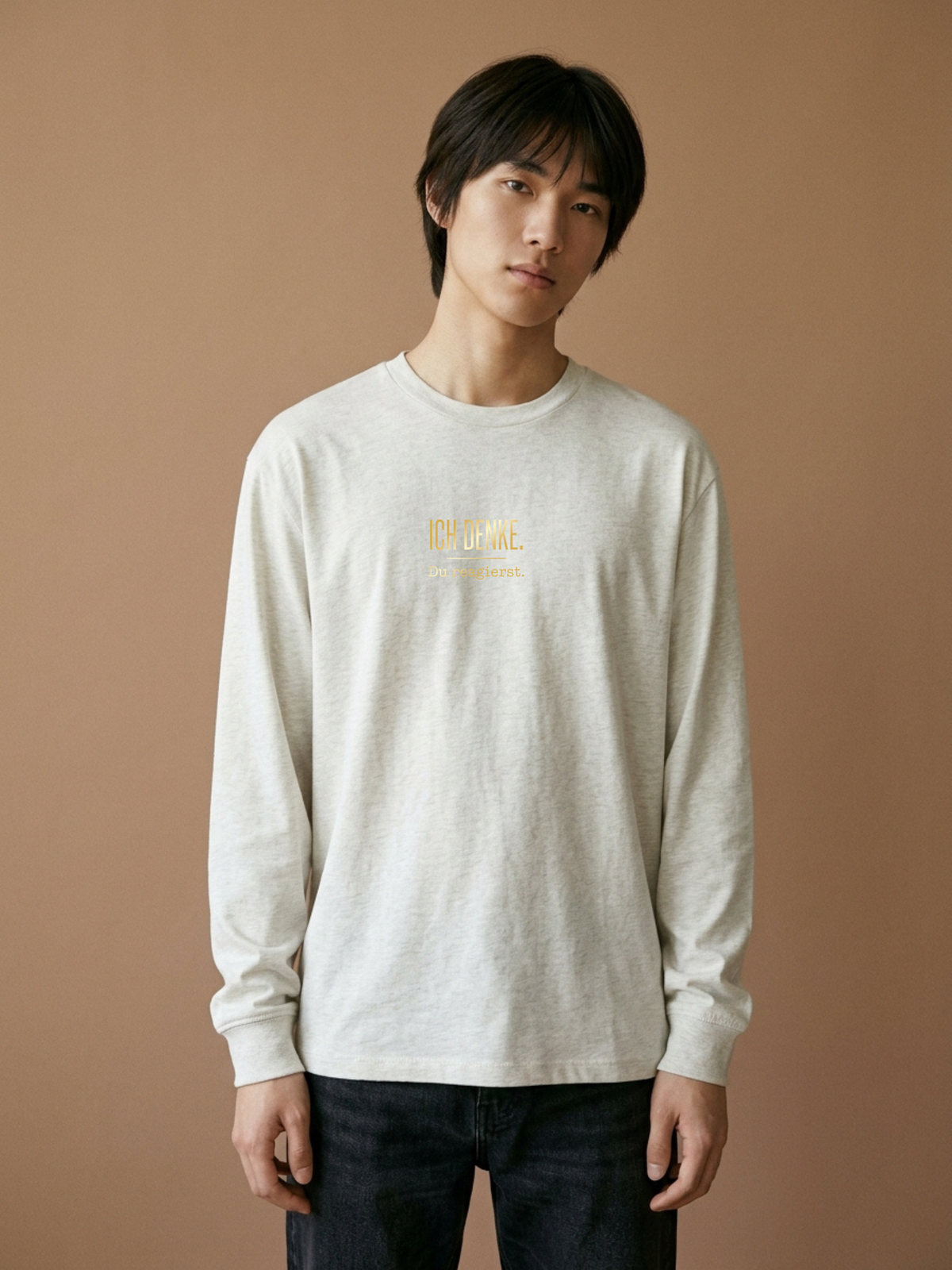 Langarmshirt  Unsisex - ICH DENKE. DU REAGIERST - Premium Statement LangarmShirt