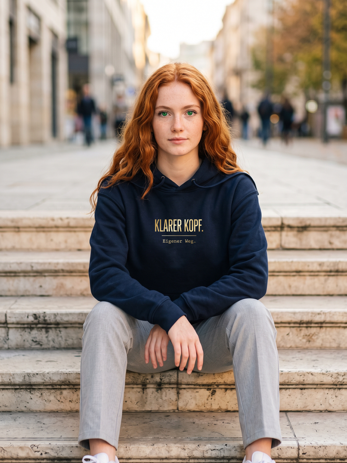 Hoodie Unisex - KLARER KOPF. EIGENER WEG -Premium Statement Hoodie