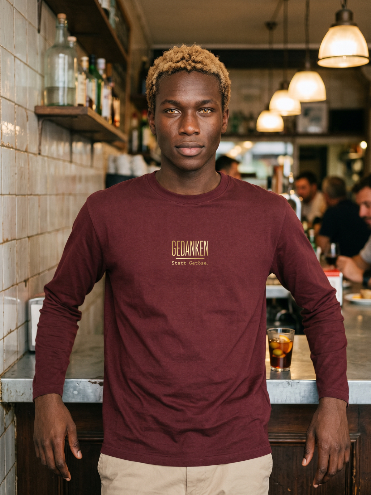Langarmshirt Unisex -- GEDANKEN. STATT GETÖSE – Premium Statement Langarm Shirt