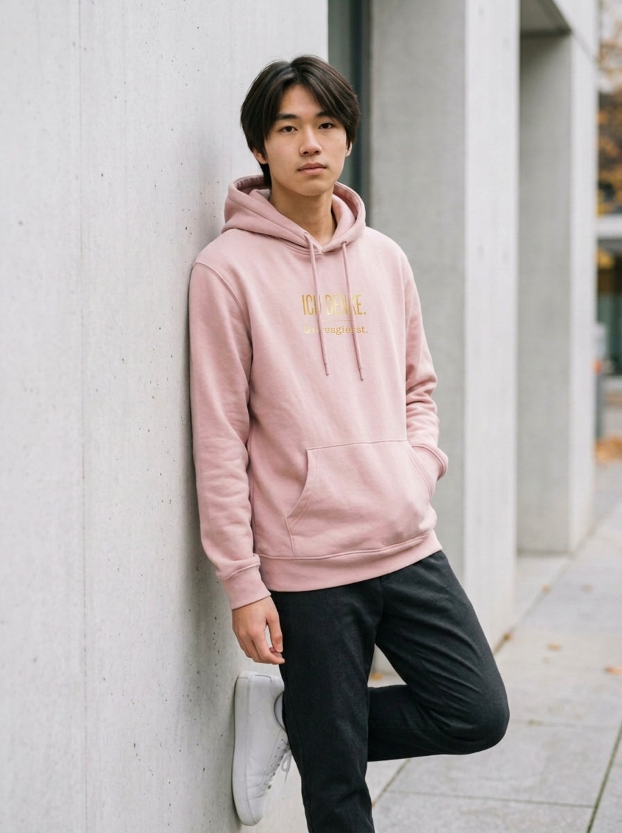 Hoodie Unisex - ICH DENKE. DU REAGIERST - Premium Statement Hoodie