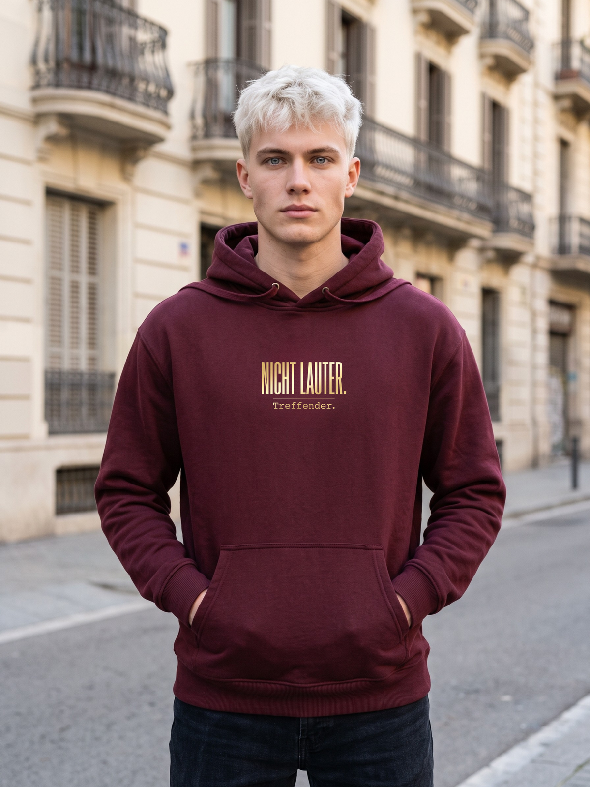 Hoodie Unisex - NICHT LAUTER. TREFFENDER - Premium Statement Hoodie