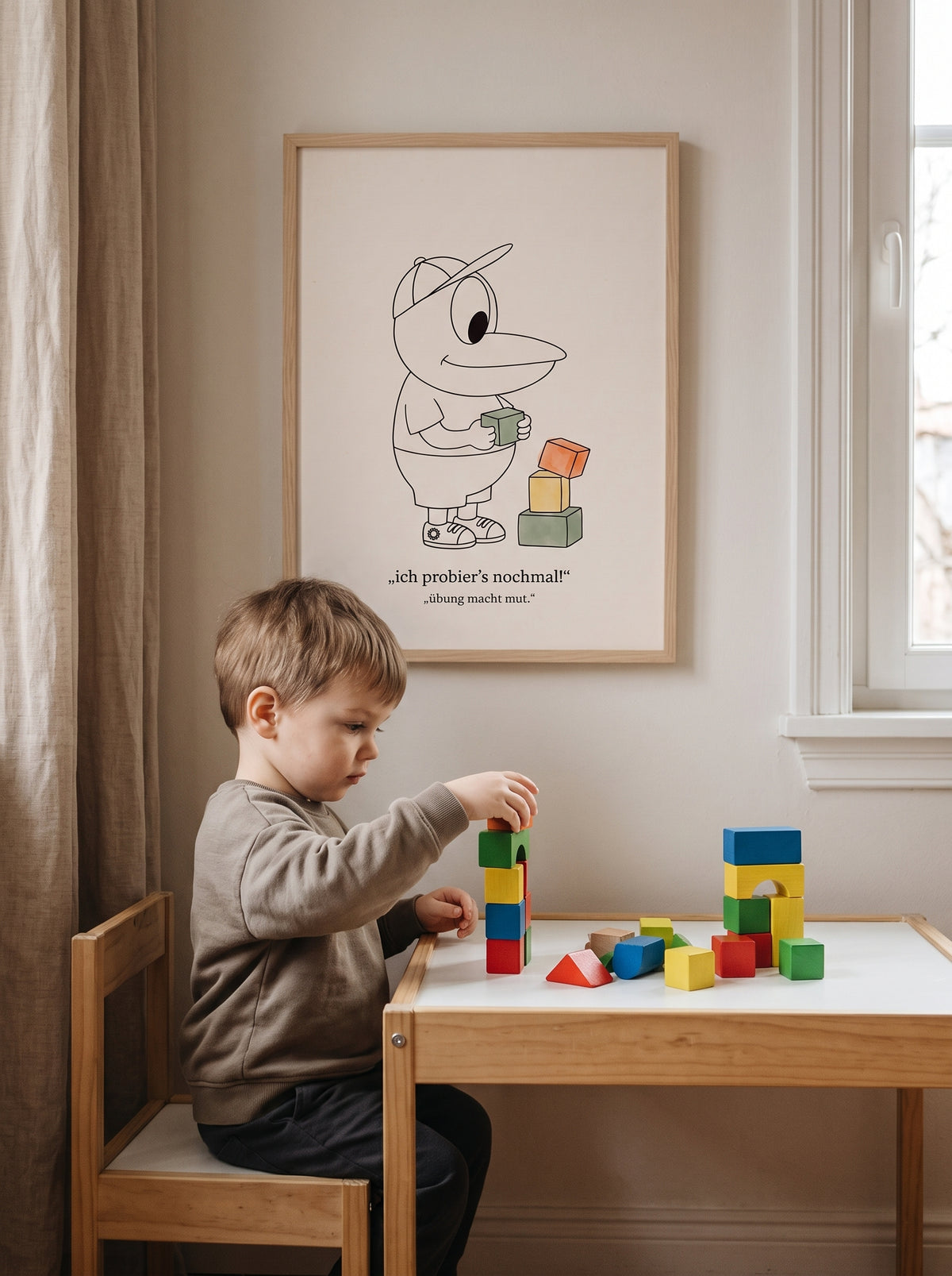 Poster Kinder „Ich probier’s nochmal!“ – Mut & Selbstvertrauen
