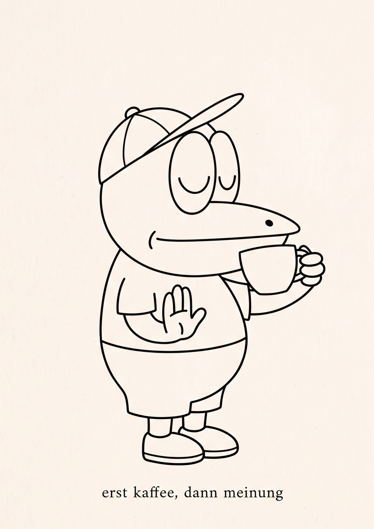 Poster THAT’S ERFI – „Erst Kaffee - Dann Meinung.“ | Minimalistische Kaffee-Kunst