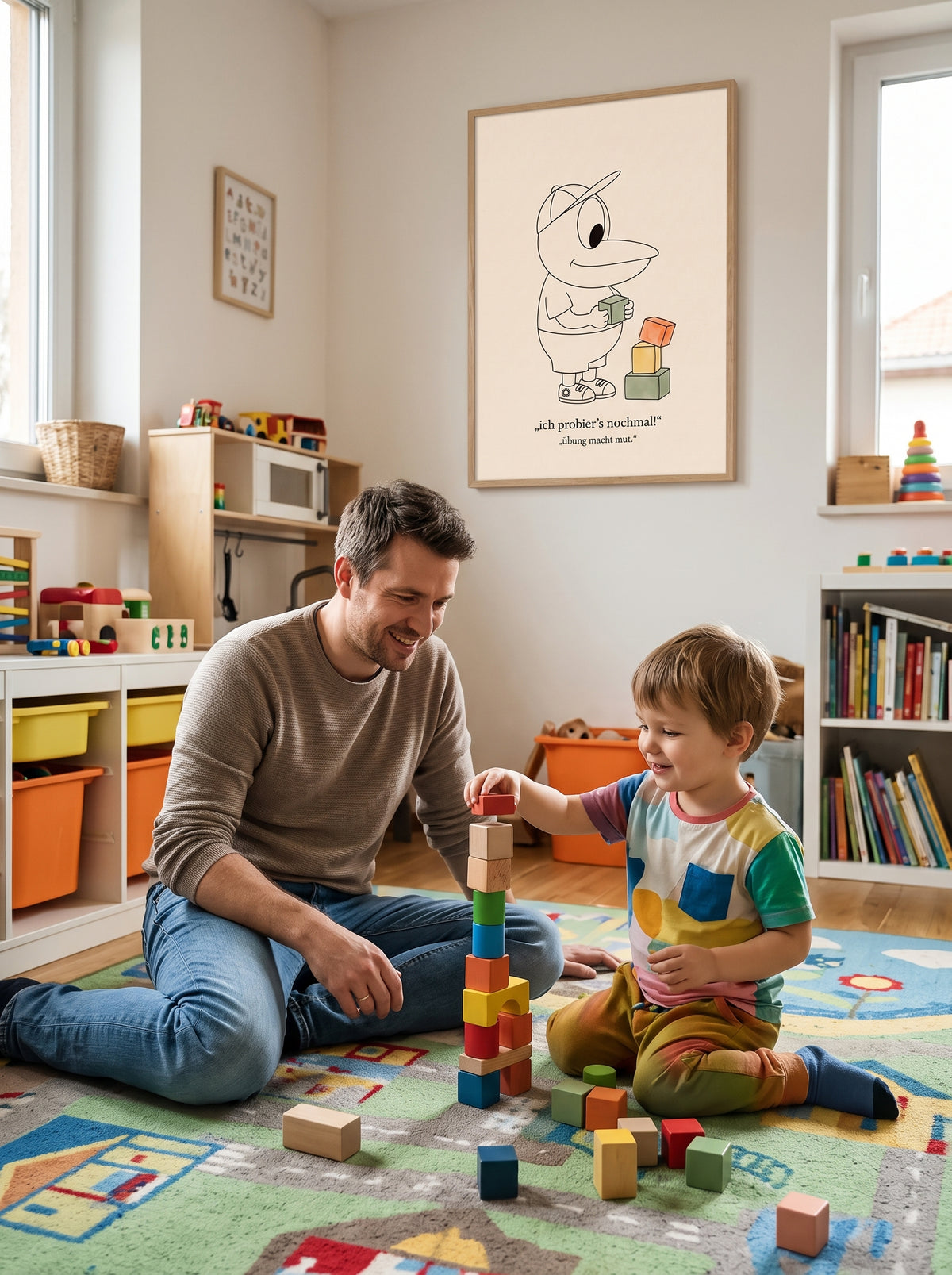 Poster Kinder „Ich probier’s nochmal!“ – Mut & Selbstvertrauen