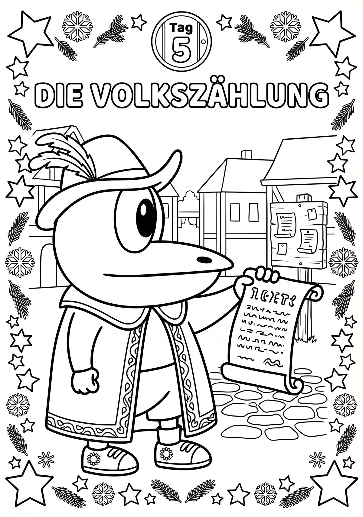 ERFI´s Adventskalender - Malbuch: Die Weihnachtsgeschichte zum Ausmalen mit Vorlesetexten für Kinder ab 4 Jahren