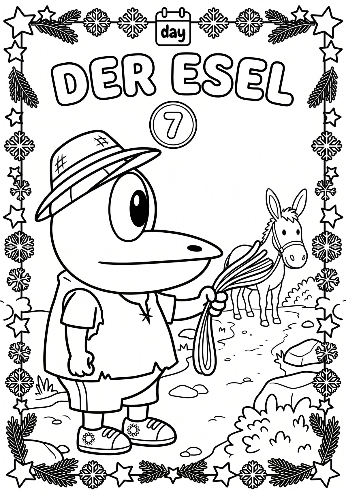 ERFI´s Adventskalender - Malbuch: Die Weihnachtsgeschichte zum Ausmalen mit Vorlesetexten für Kinder ab 4 Jahren