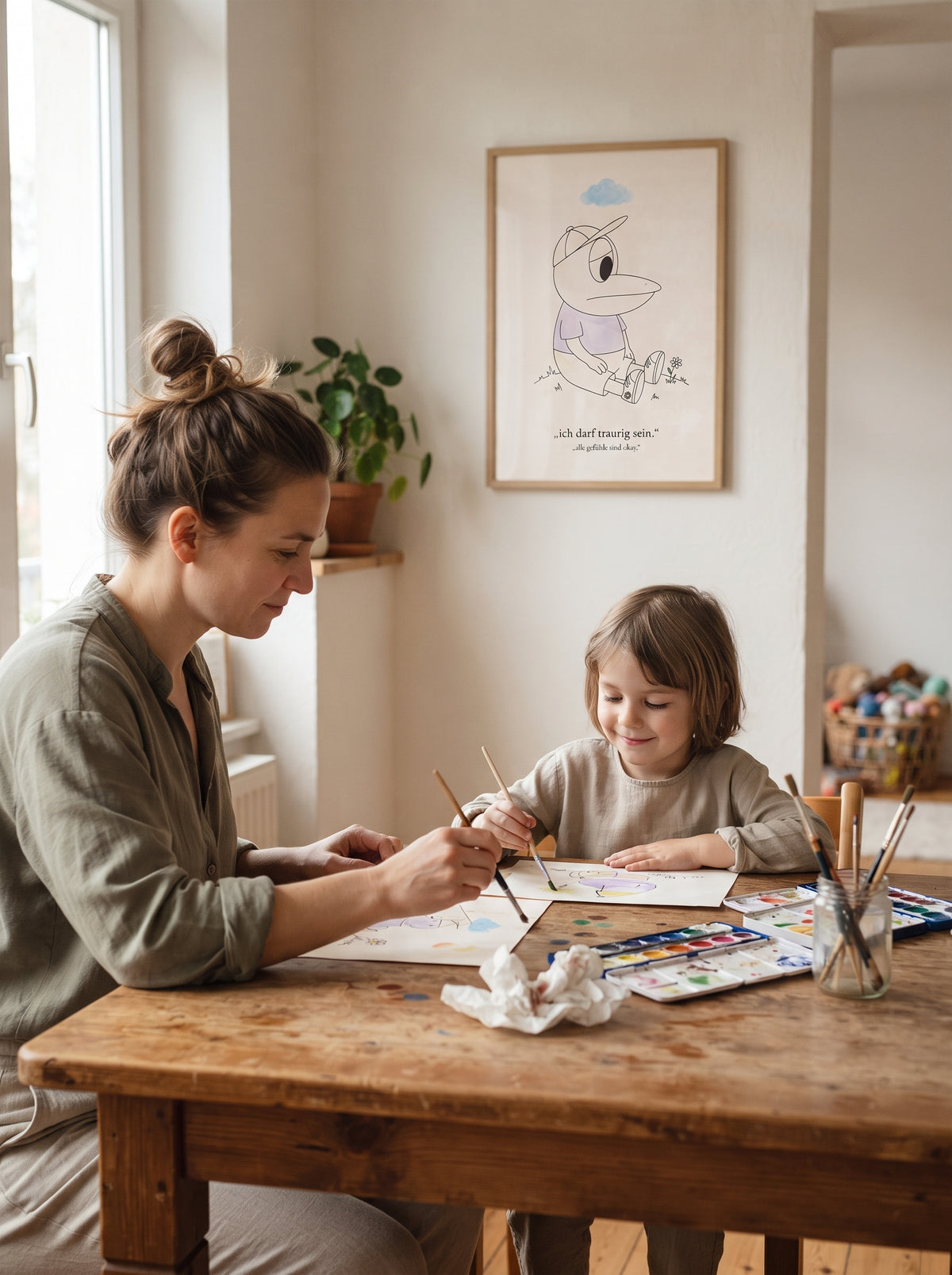 Poster Kinder - ERFI „Ich darf traurig sein“ – Kinderzimmer Wandbild über Gefühle und Mut, matte Kunstdrucke