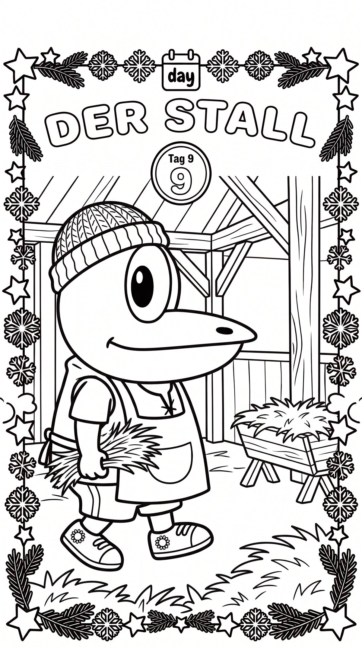 ERFI´s Adventskalender - Malbuch: Die Weihnachtsgeschichte zum Ausmalen mit Vorlesetexten für Kinder ab 4 Jahren