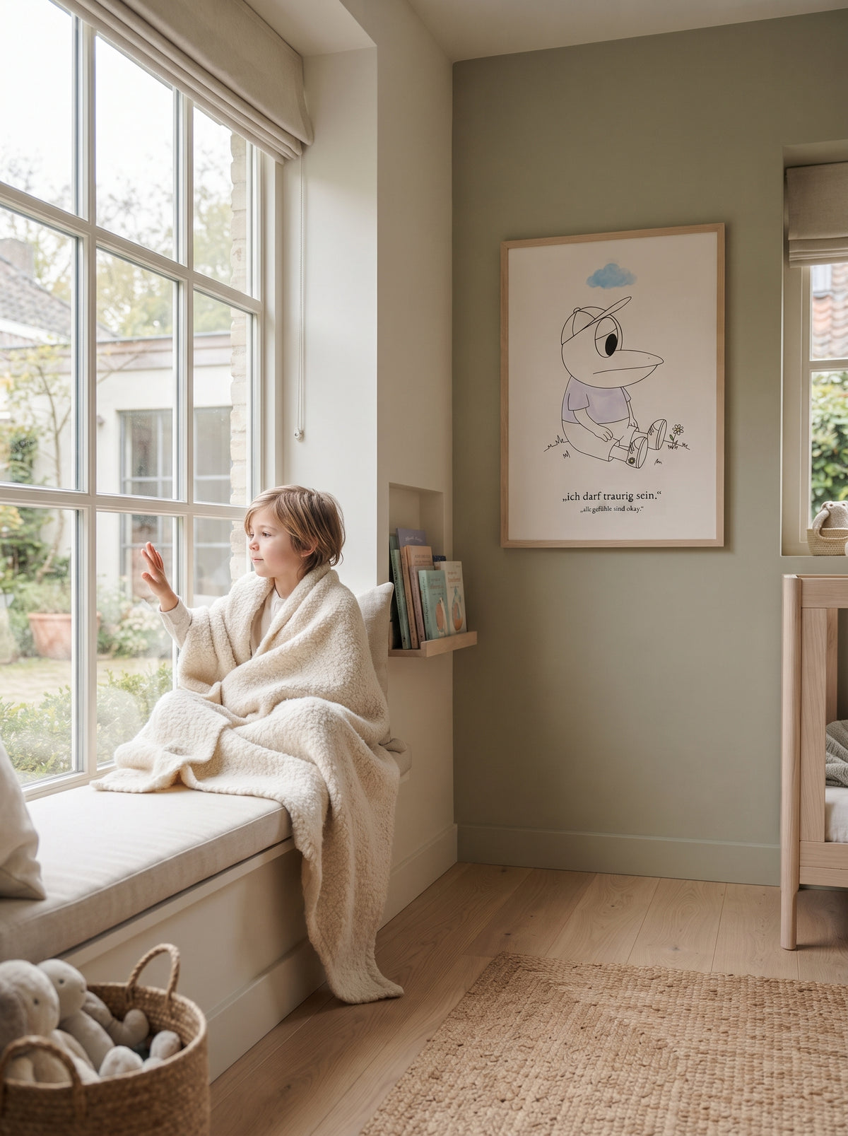 Poster Kinder - ERFI „Ich darf traurig sein“ – Kinderzimmer Wandbild über Gefühle und Mut, matte Kunstdrucke