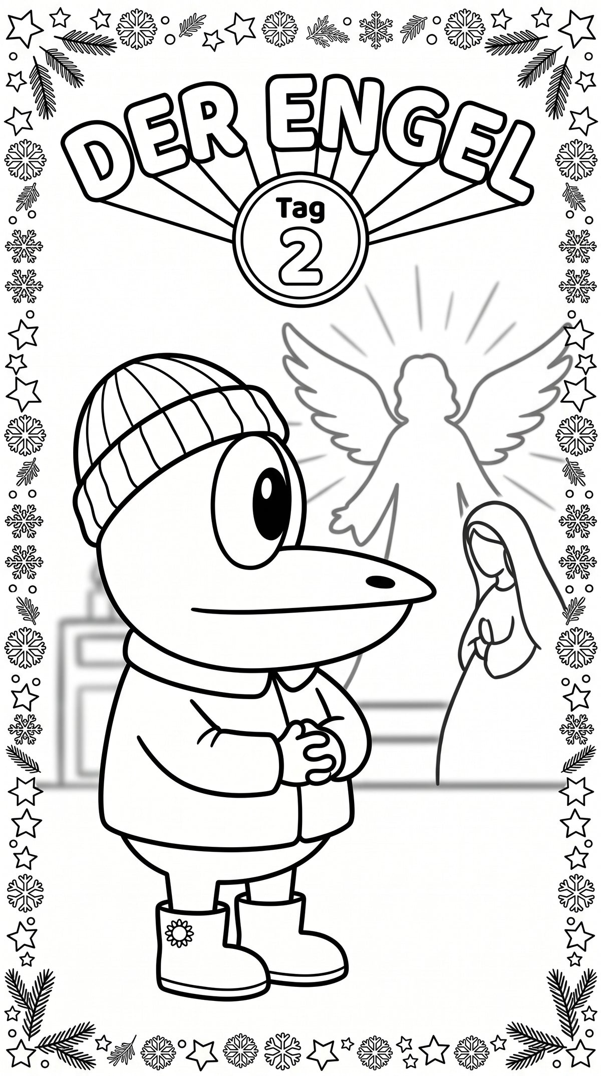 ERFI´s Adventskalender - Malbuch: Die Weihnachtsgeschichte zum Ausmalen mit Vorlesetexten für Kinder ab 4 Jahren