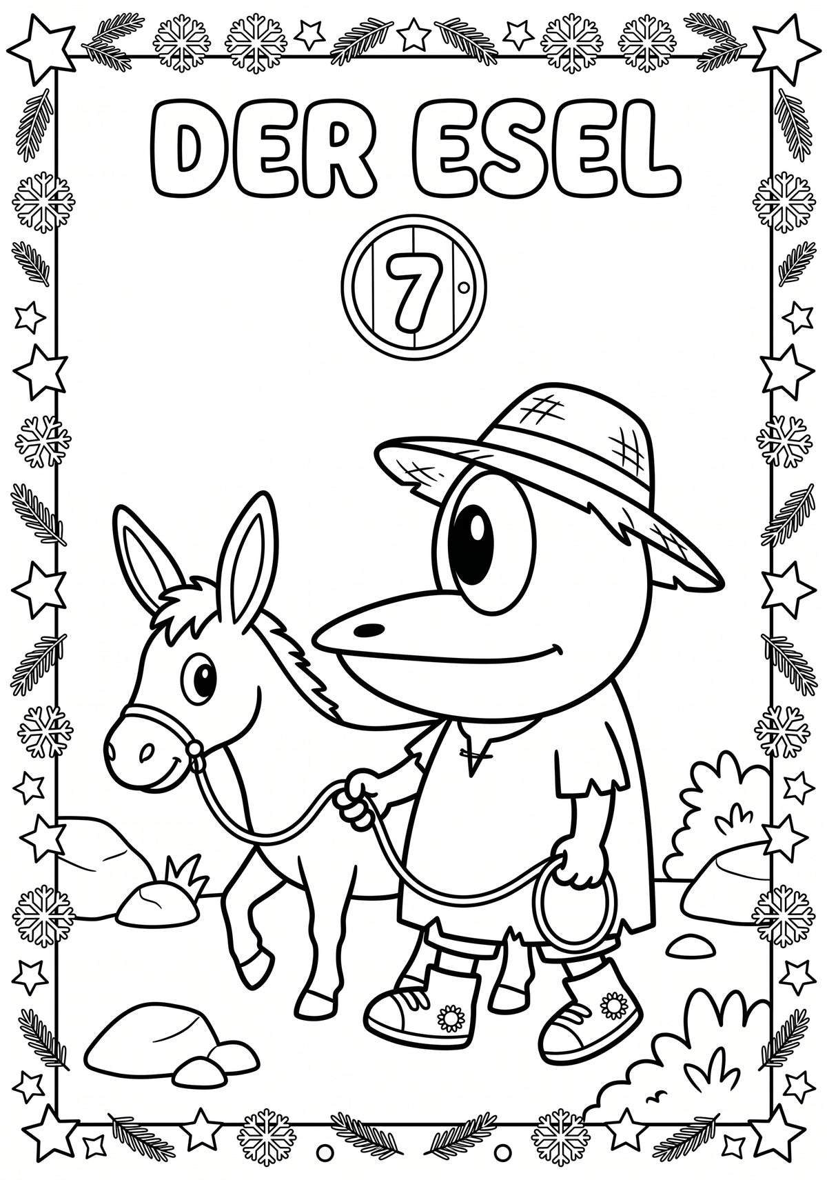 ERFI´s Adventskalender - Malbuch: Die Weihnachtsgeschichte zum Ausmalen mit Vorlesetexten für Kinder ab 4 Jahren