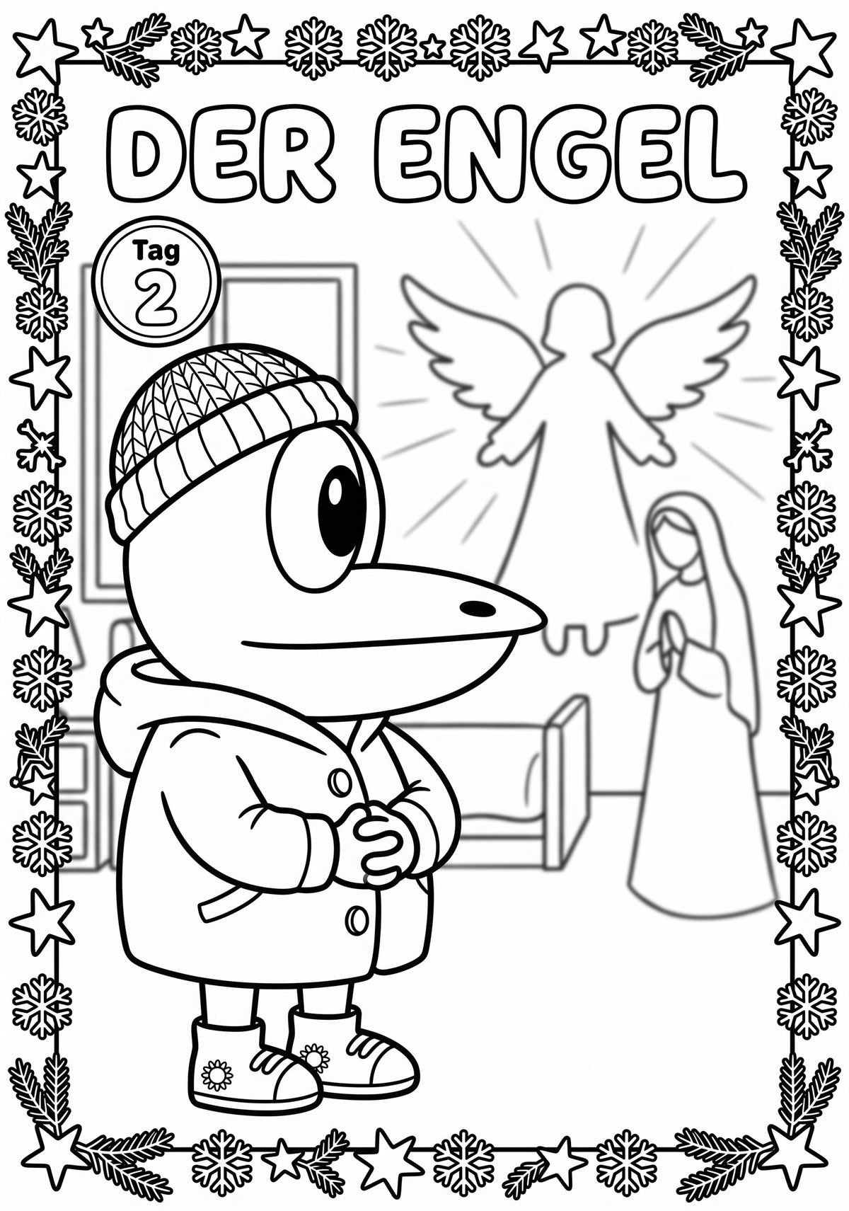 ERFI´s Adventskalender - Malbuch: Die Weihnachtsgeschichte zum Ausmalen mit Vorlesetexten für Kinder ab 4 Jahren