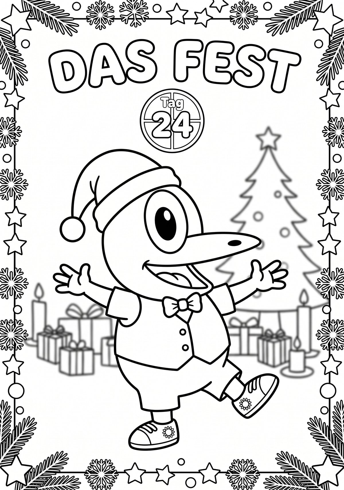 ERFI´s Adventskalender - Malbuch: Die Weihnachtsgeschichte zum Ausmalen mit Vorlesetexten für Kinder ab 4 Jahren