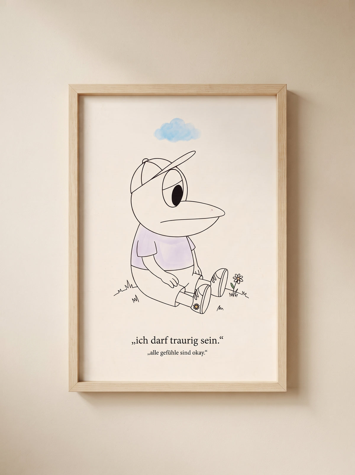 Poster Kinder - ERFI „Ich darf traurig sein“ – Kinderzimmer Wandbild über Gefühle und Mut, matte Kunstdrucke