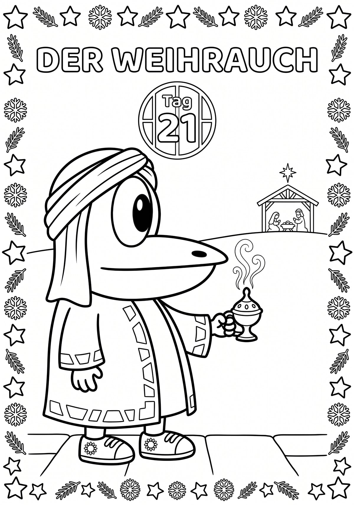 ERFI´s Adventskalender - Malbuch: Die Weihnachtsgeschichte zum Ausmalen mit Vorlesetexten für Kinder ab 4 Jahren