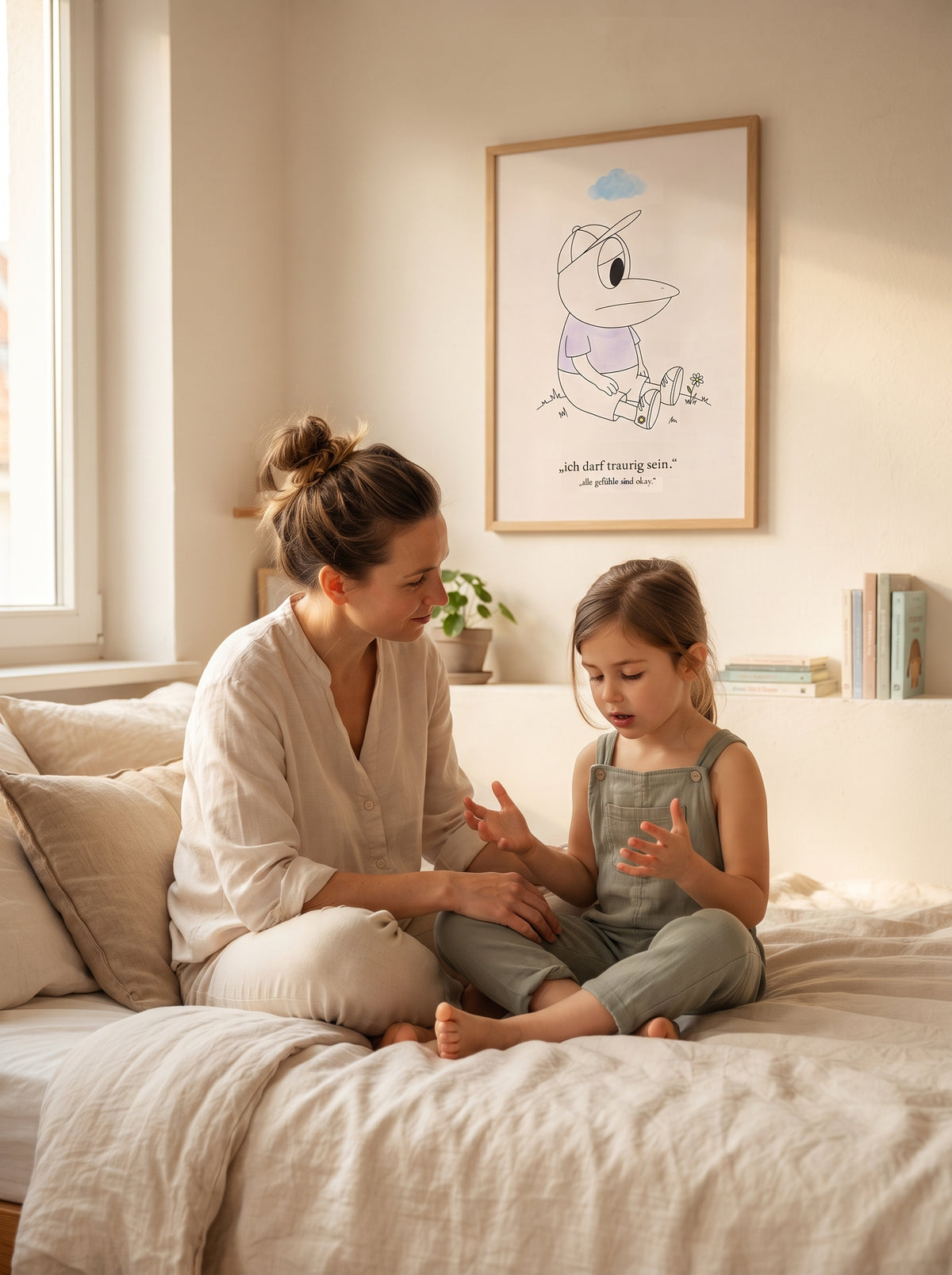 Poster Kinder - ERFI „Ich darf traurig sein“ – Kinderzimmer Wandbild über Gefühle und Mut, matte Kunstdrucke