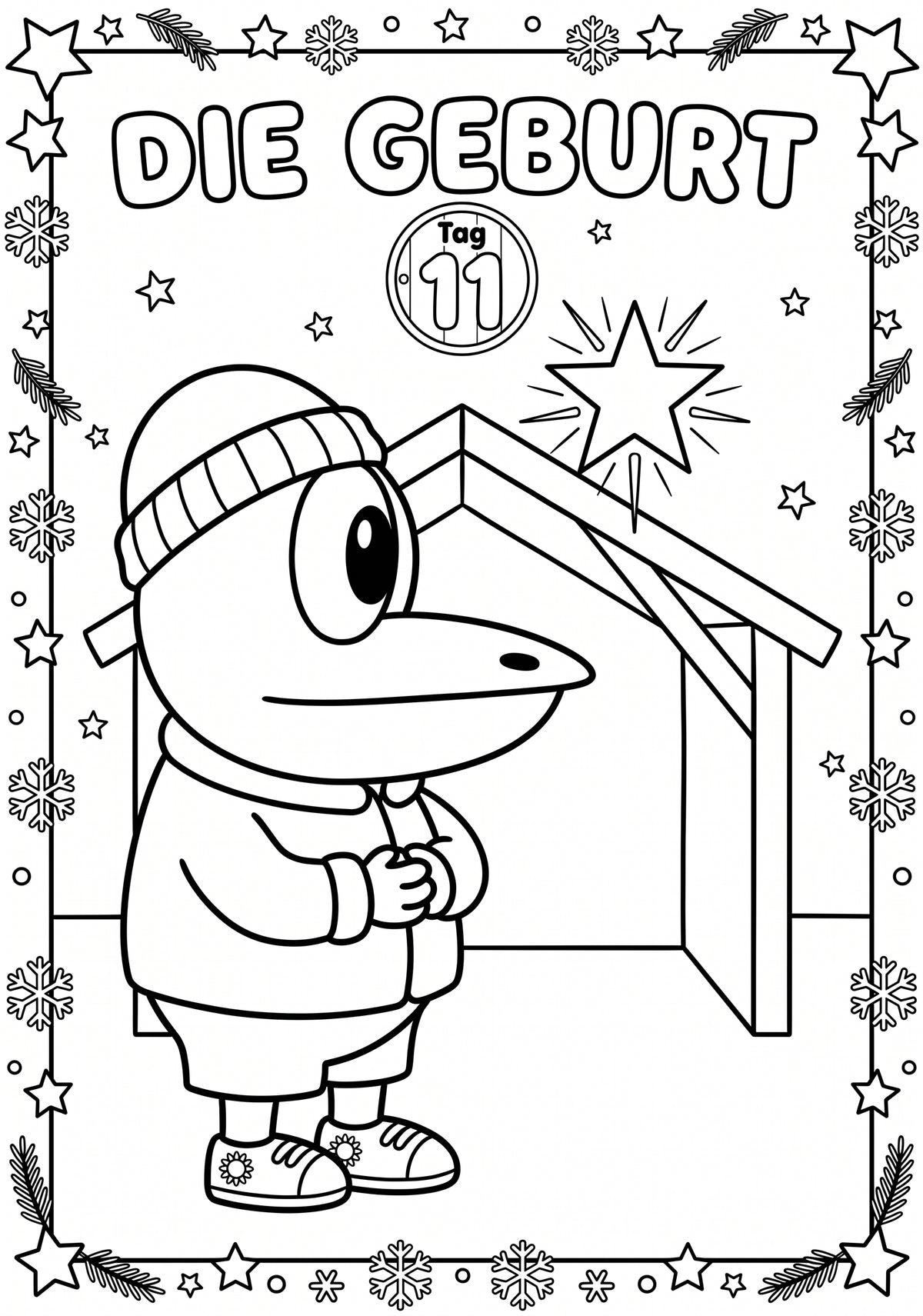ERFI´s Adventskalender - Malbuch: Die Weihnachtsgeschichte zum Ausmalen mit Vorlesetexten für Kinder ab 4 Jahren
