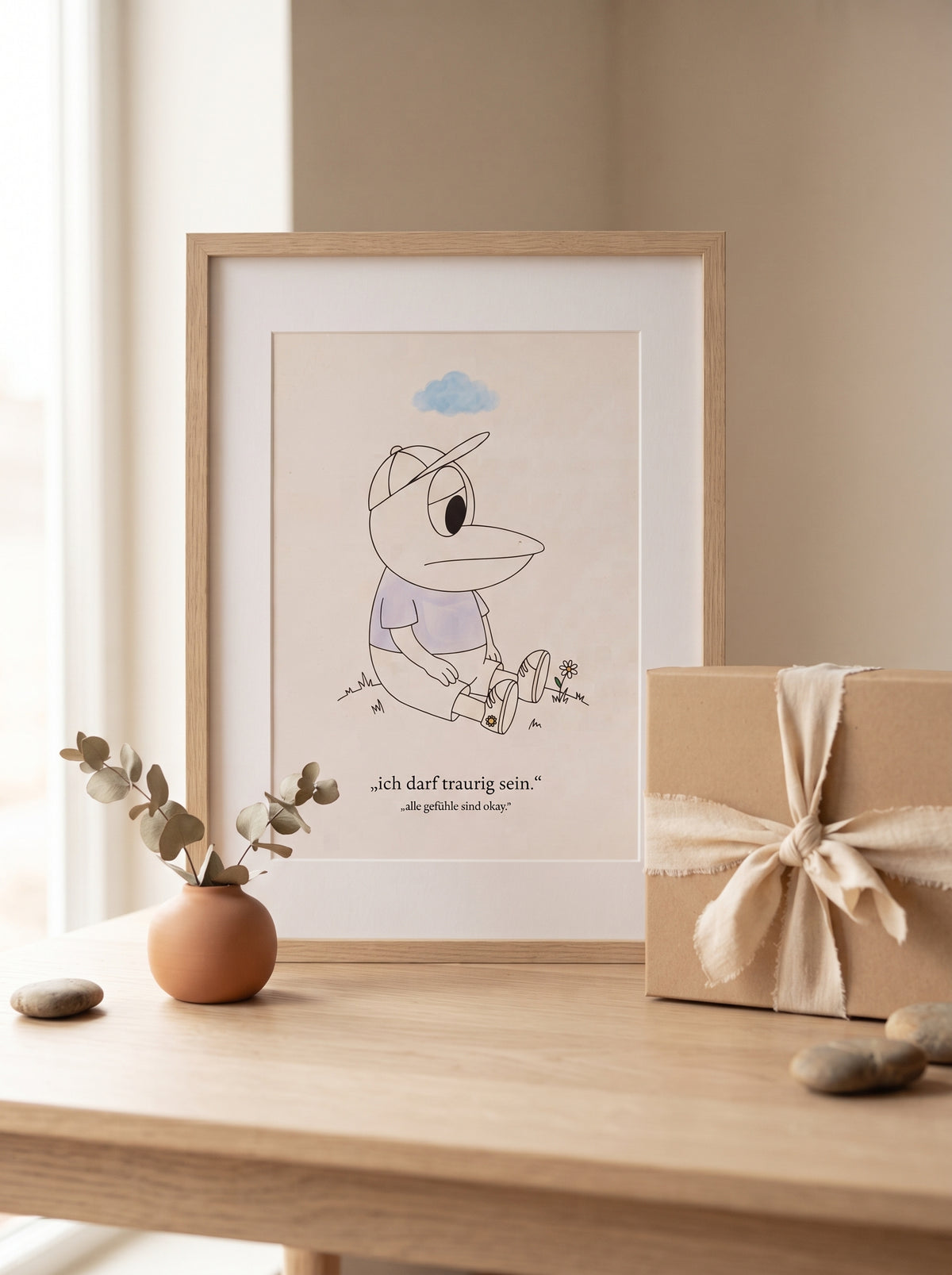 Poster Kinder - ERFI „Ich darf traurig sein“ – Kinderzimmer Wandbild über Gefühle und Mut, matte Kunstdrucke