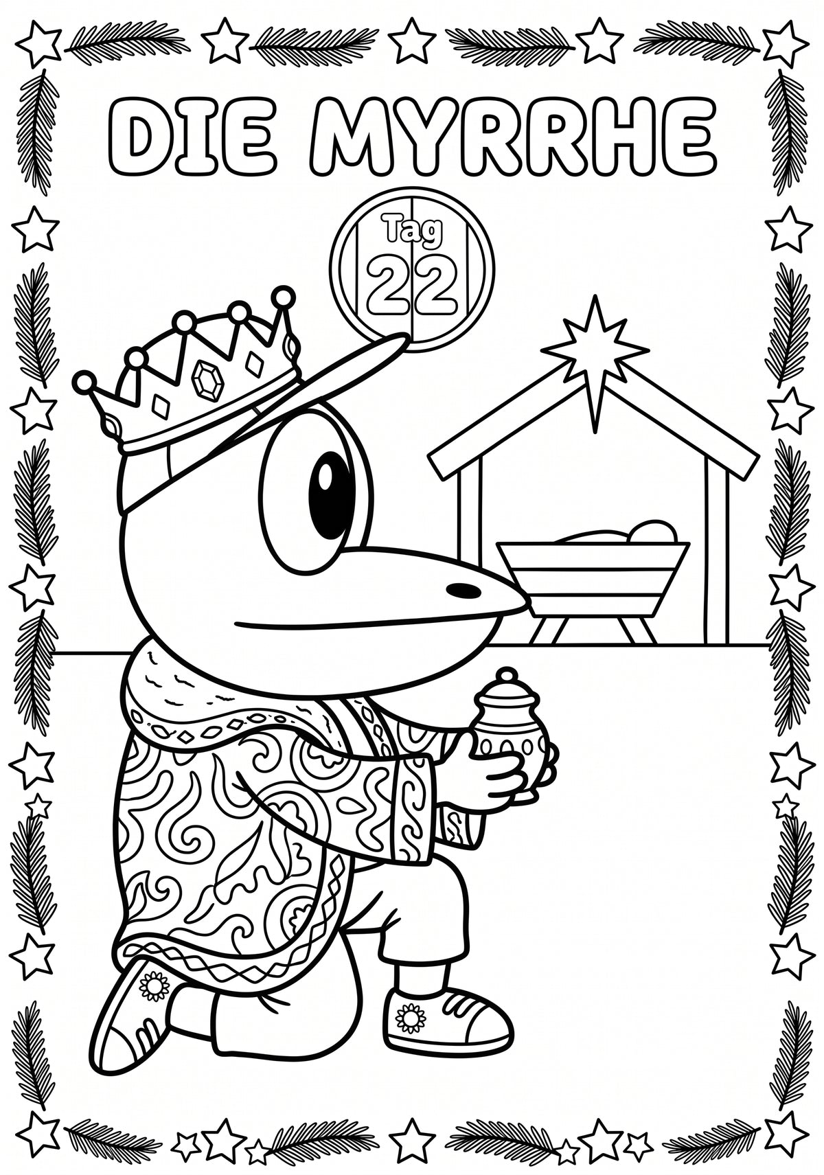 ERFI´s Adventskalender - Malbuch: Die Weihnachtsgeschichte zum Ausmalen mit Vorlesetexten für Kinder ab 4 Jahren