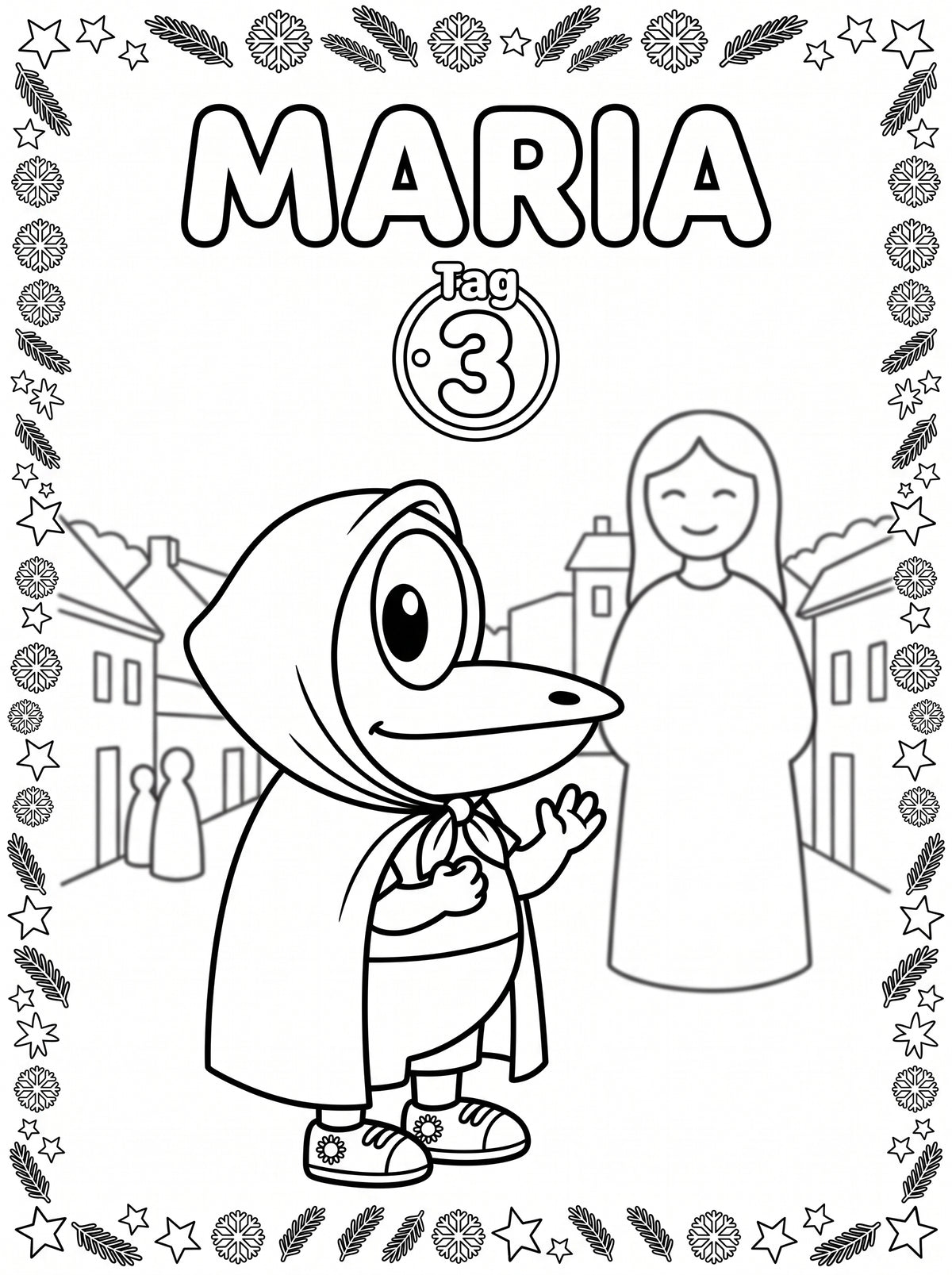 ERFI´s Adventskalender - Malbuch: Die Weihnachtsgeschichte zum Ausmalen mit Vorlesetexten für Kinder ab 4 Jahren