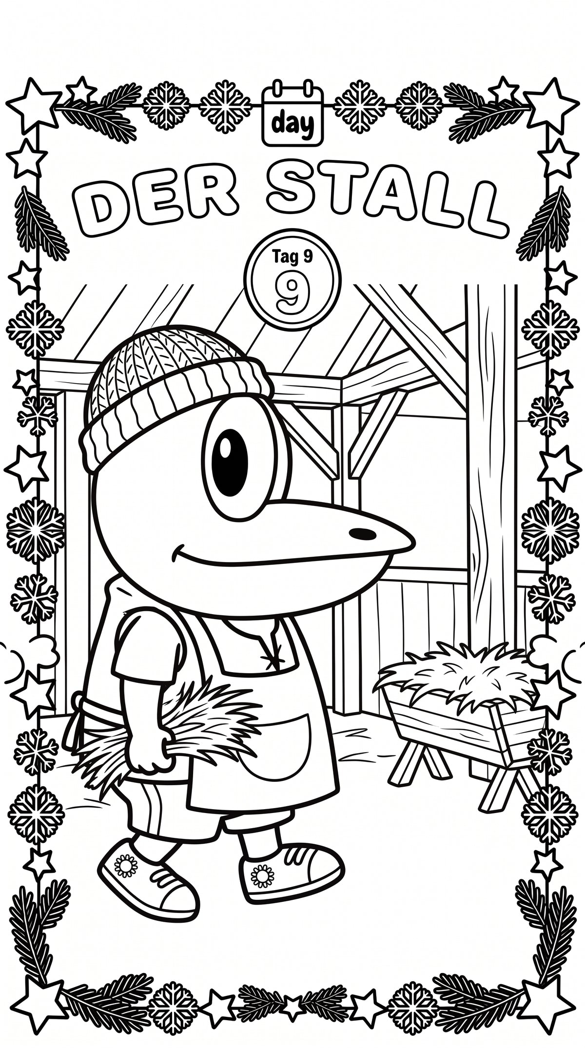 ERFI´s Adventskalender - Malbuch: Die Weihnachtsgeschichte zum Ausmalen mit Vorlesetexten für Kinder ab 4 Jahren