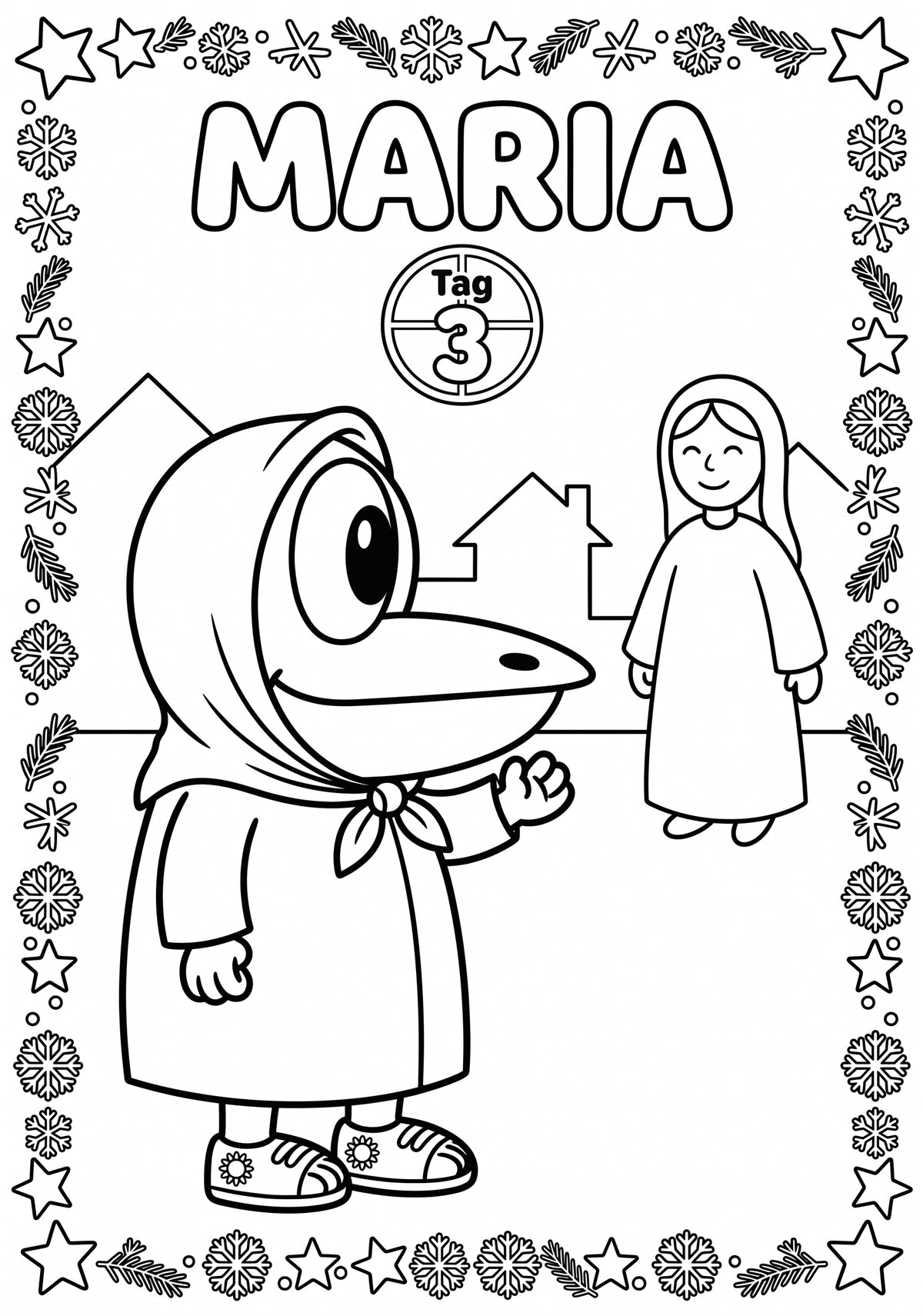 ERFI´s Adventskalender - Malbuch: Die Weihnachtsgeschichte zum Ausmalen mit Vorlesetexten für Kinder ab 4 Jahren