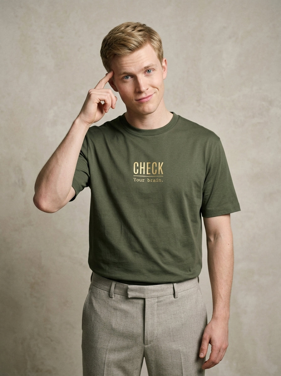 T-Shirt Unisex - CHECK YOUR BRAIN - Premium Statement Shirt