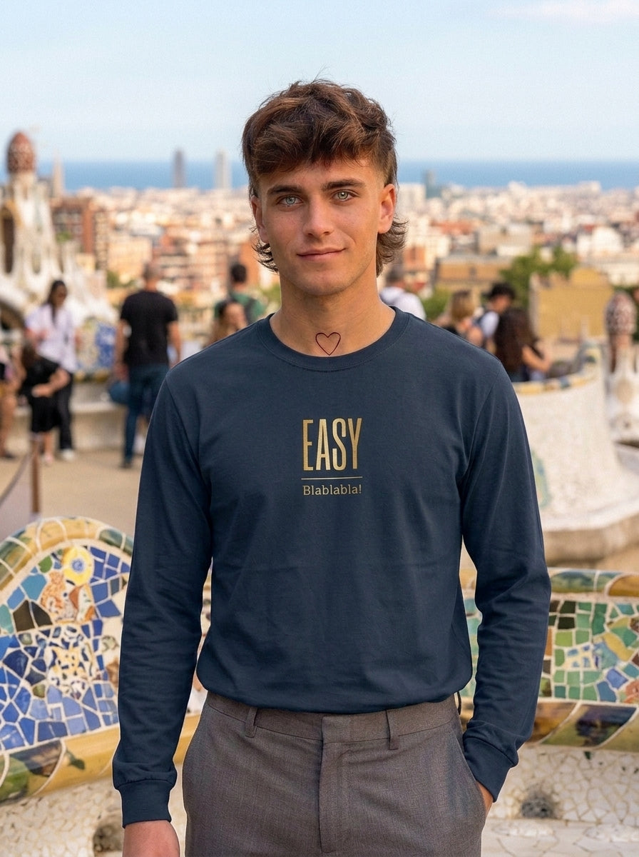 Langarm Shirt - Easy_BLABLABLA - Premium Statement Langarmshirt
