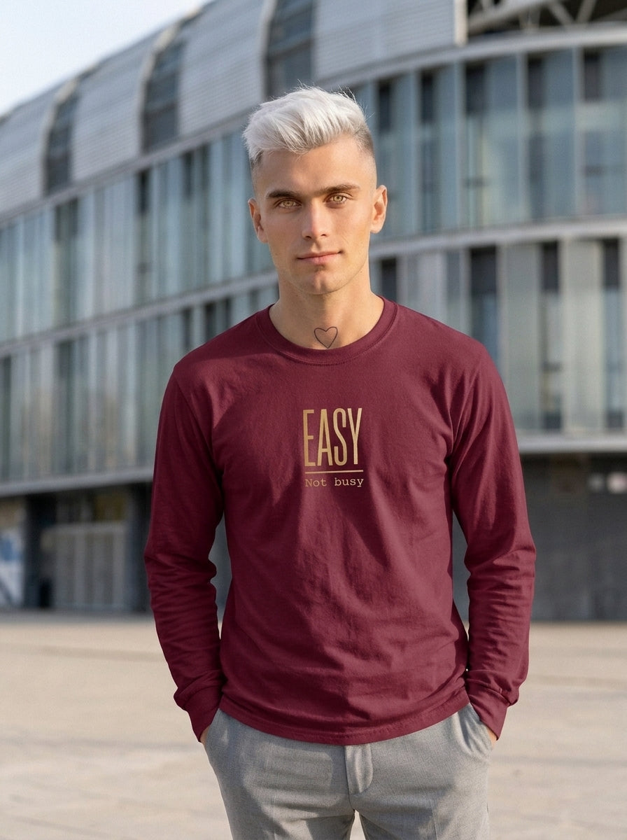 Langarm Shirt - Easy_Not busy - Premium Statement Langarmshirt