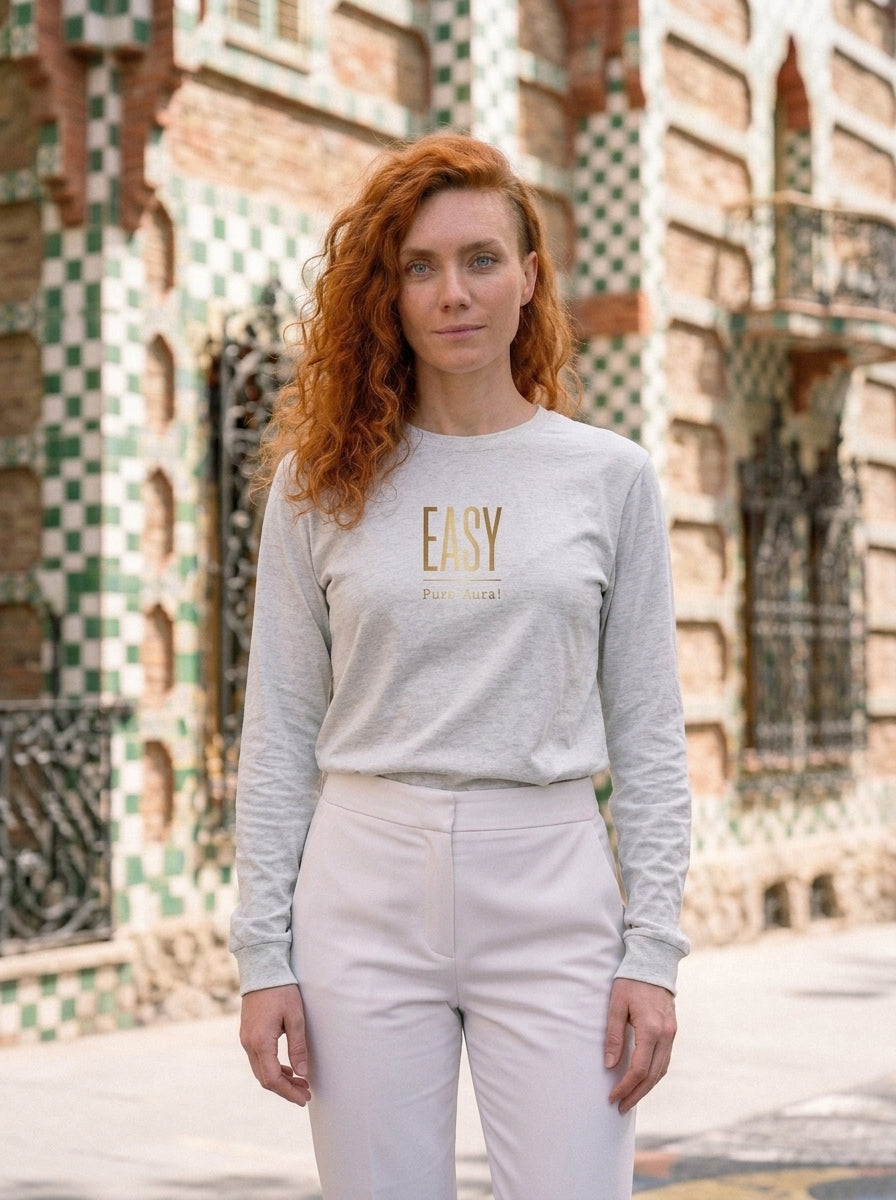 Langarm Shirt - Easy_Pure Aura - Premium Statement Langarmshirt