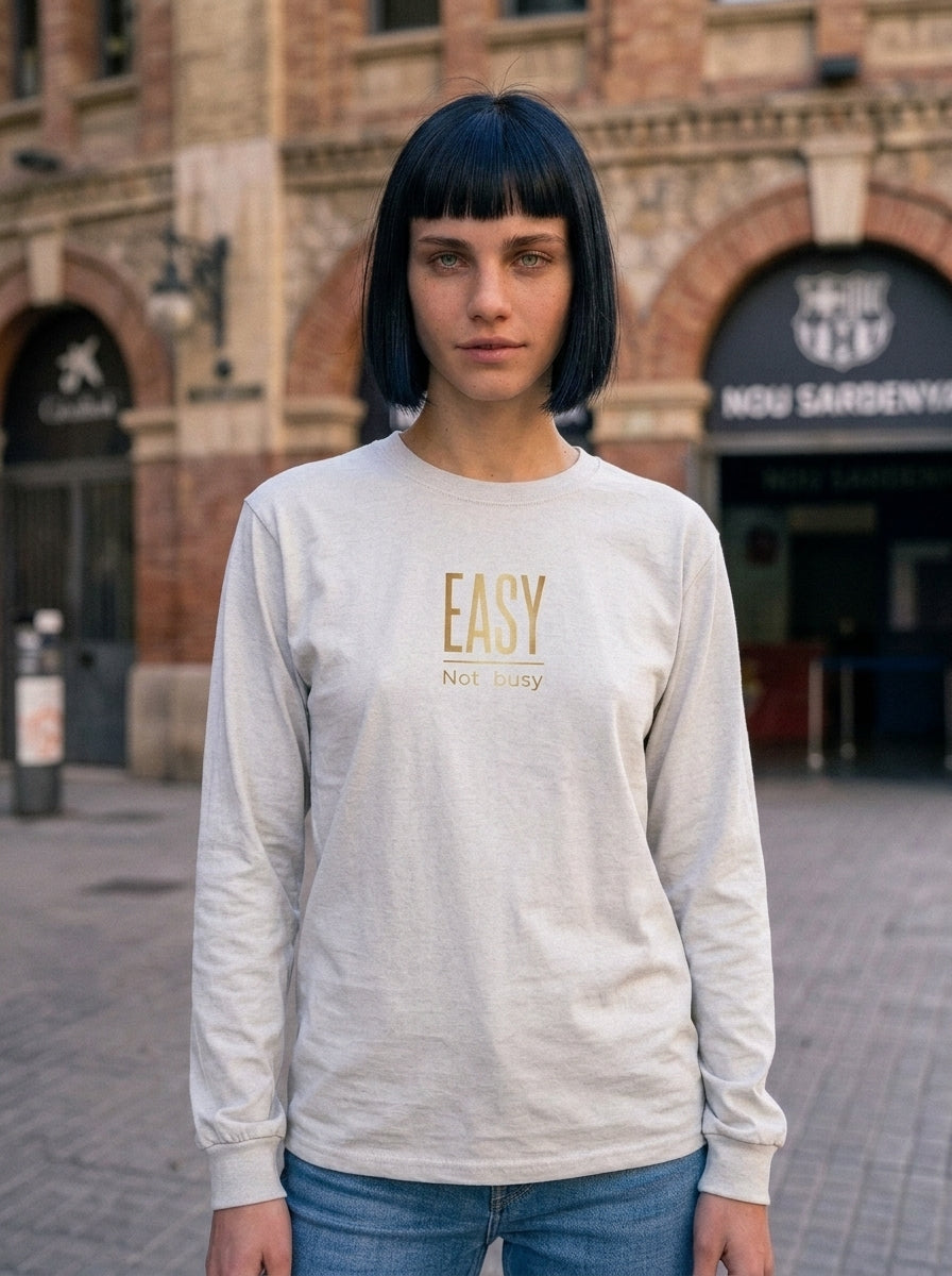 Langarm Shirt - Easy_Not busy - Premium Statement Langarmshirt