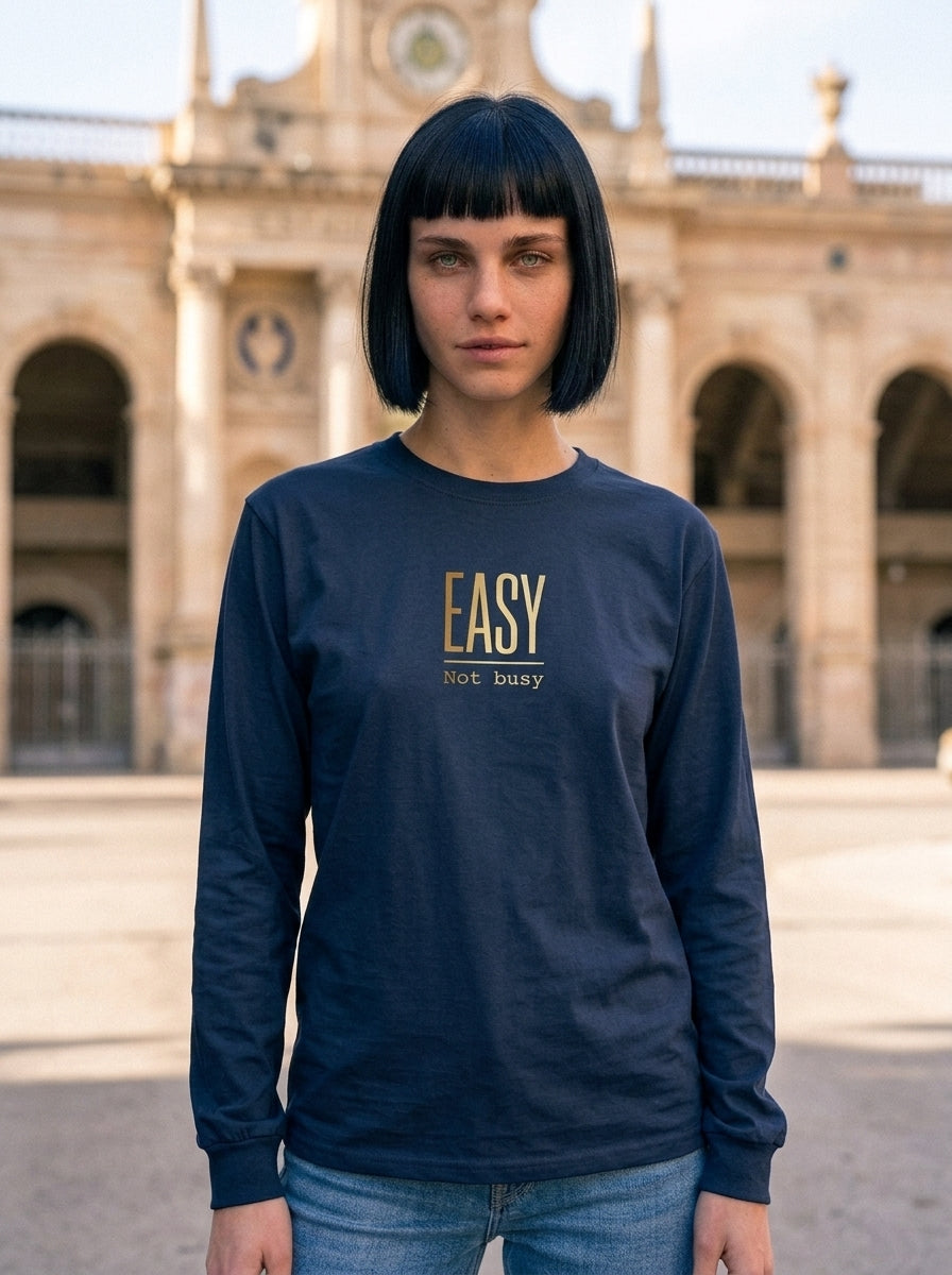 Langarm Shirt - Easy_Not busy - Premium Statement Langarmshirt