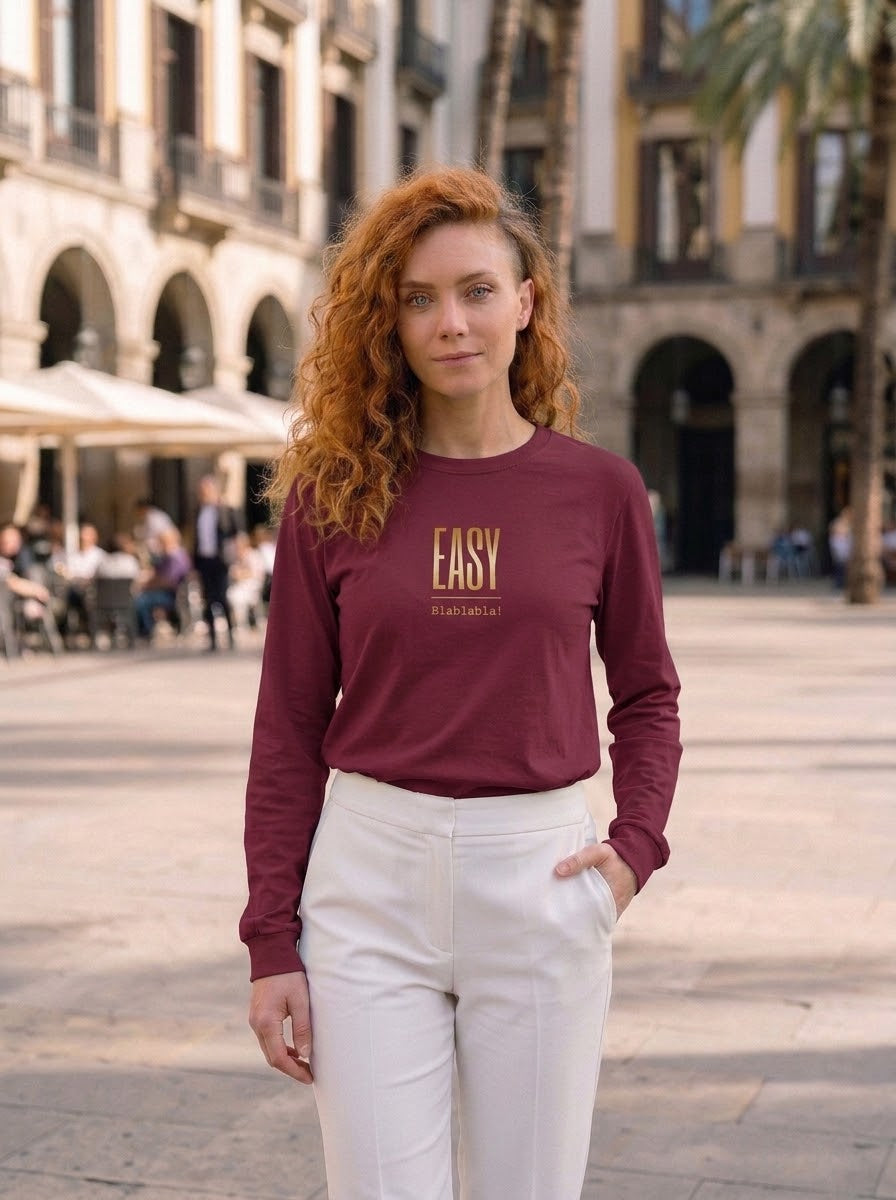 Langarm Shirt - Easy_BLABLABLA - Premium Statement Langarmshirt