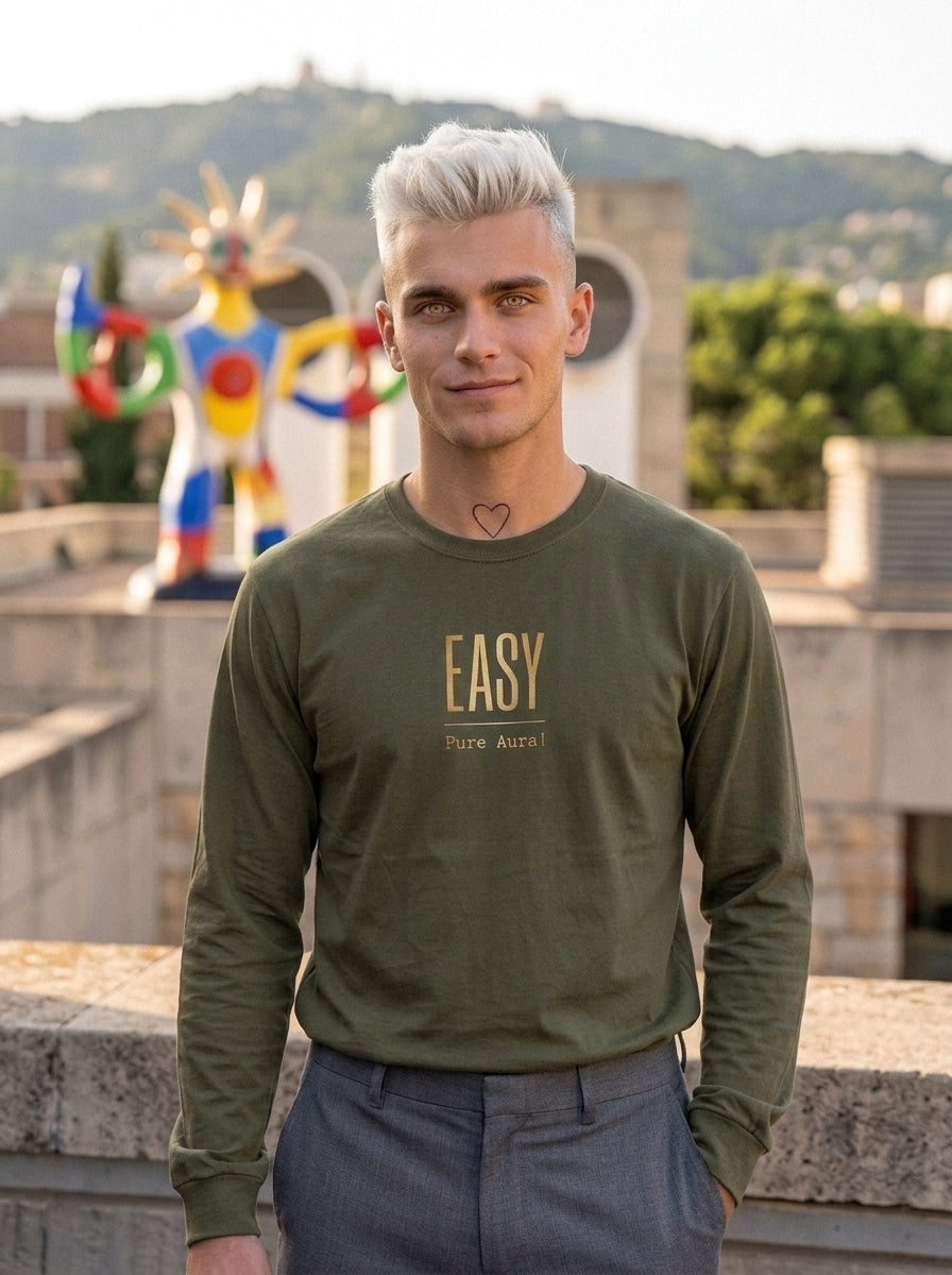 Langarm Shirt - Easy_Pure Aura - Premium Statement Langarmshirt