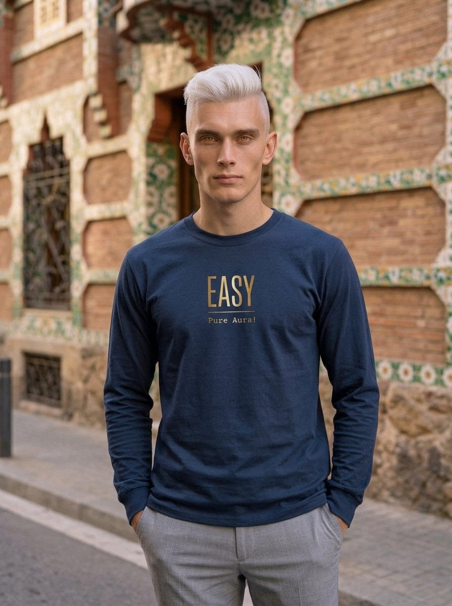 Langarm Shirt - Easy_Pure Aura - Premium Statement Langarmshirt