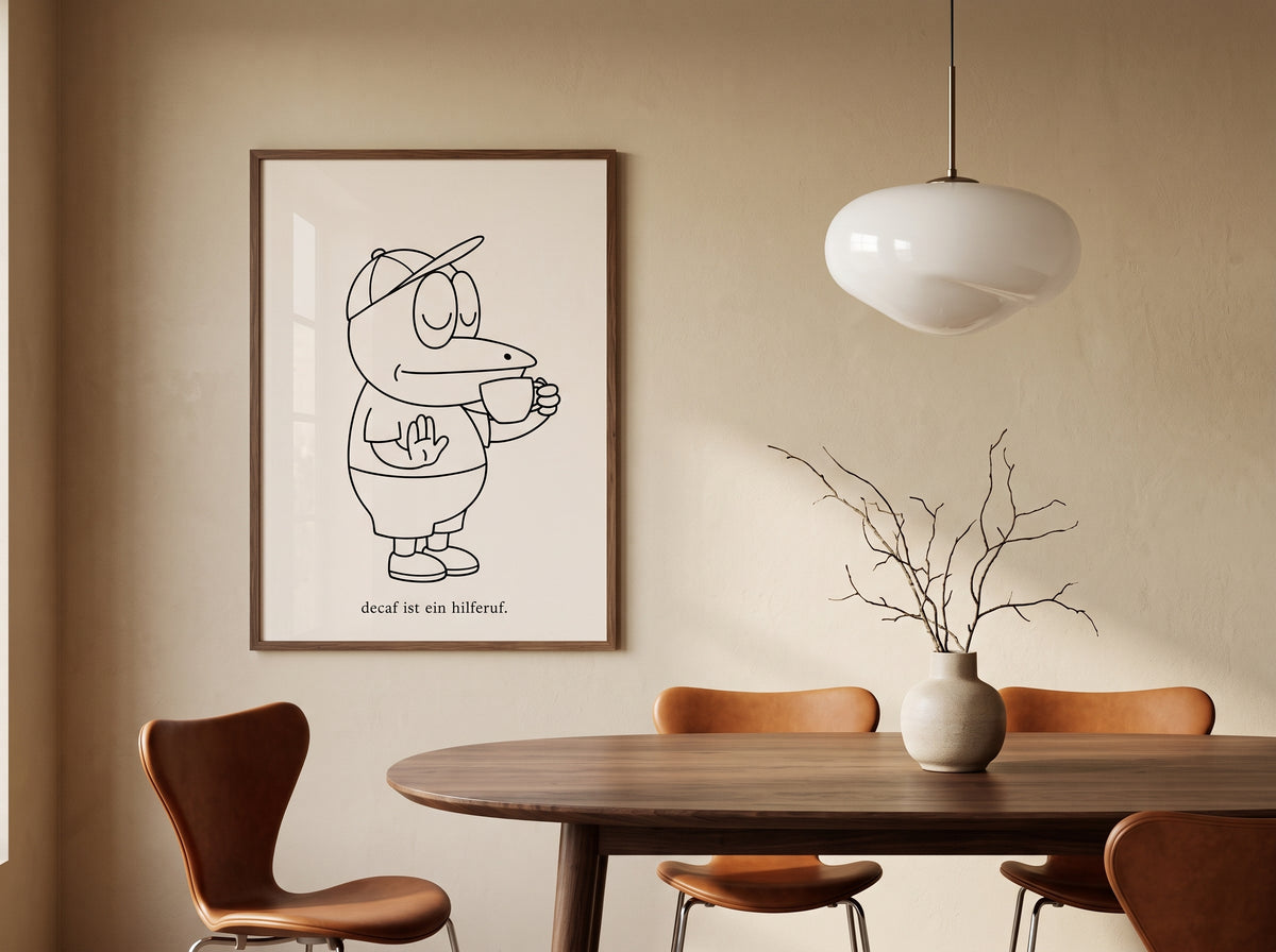 Poster THAT’S ERFI – „Erst Kaffee - Dann Meinung.“ | Minimalistische Kaffee-Kunst