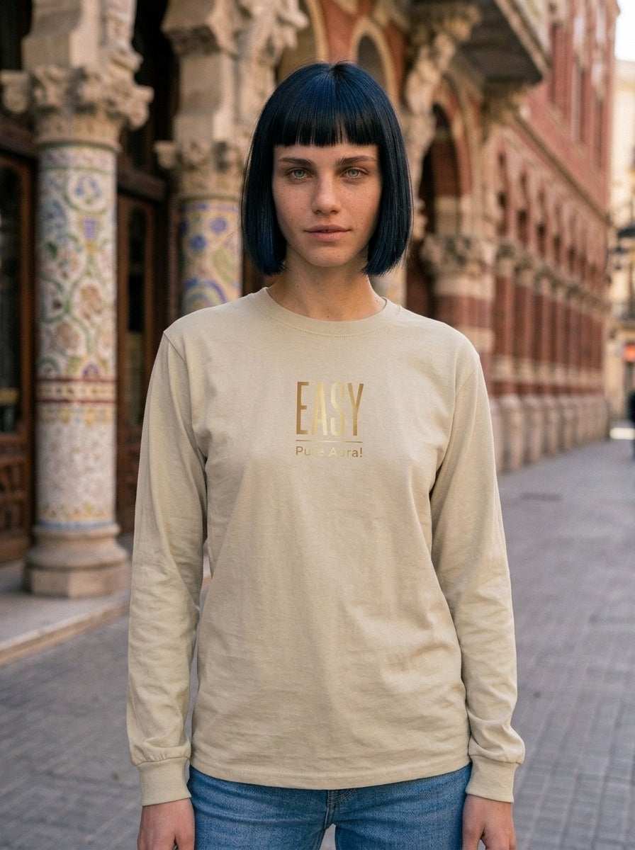 Langarm Shirt - Easy_Pure Aura - Premium Statement Langarmshirt