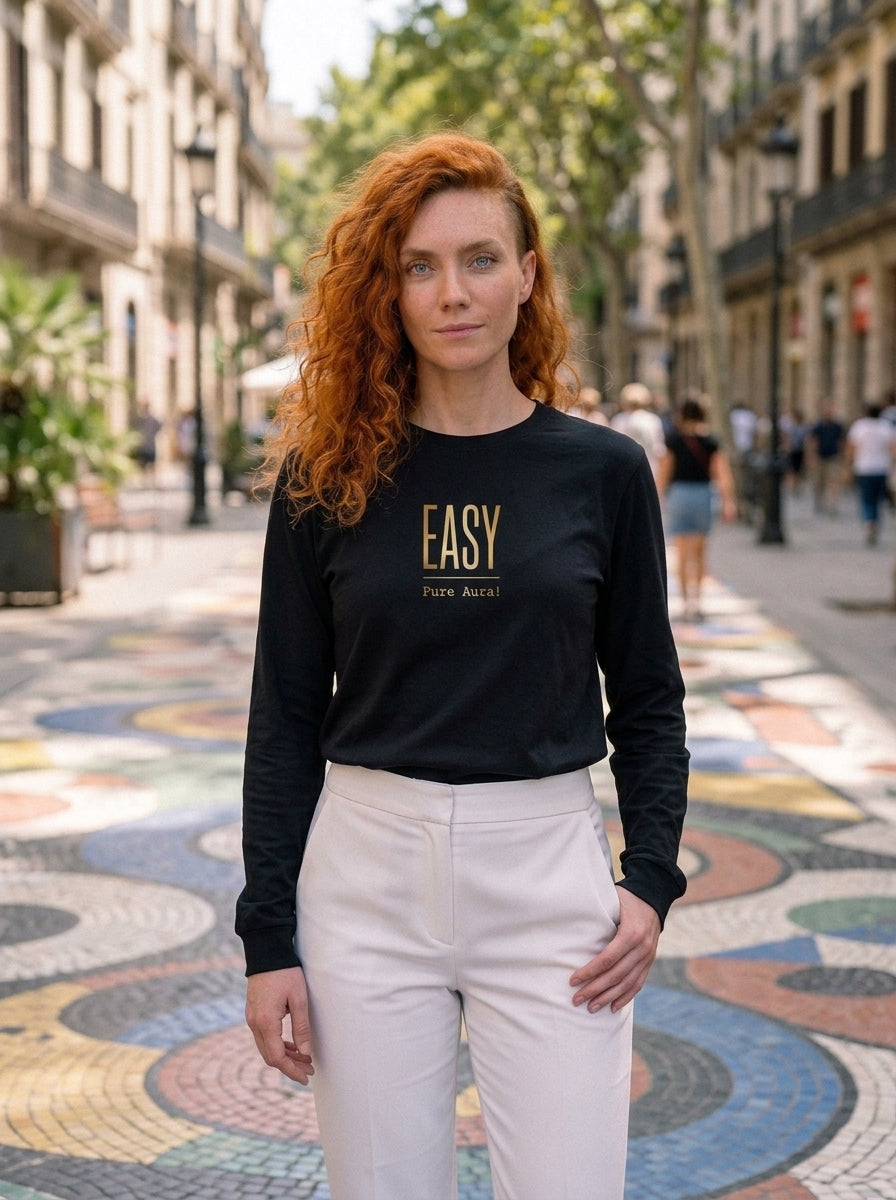 Langarm Shirt - Easy_Pure Aura - Premium Statement Langarmshirt