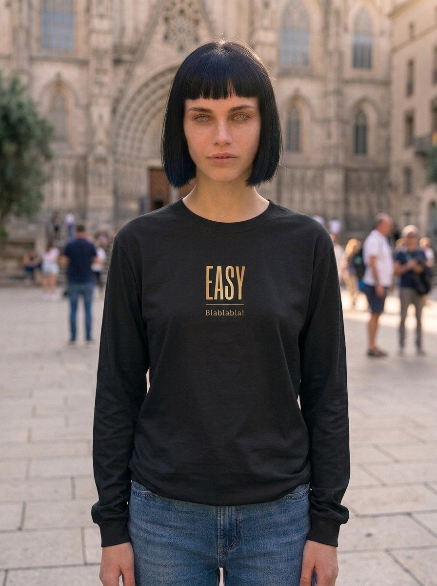 Langarm Shirt - Easy_BLABLABLA - Premium Statement Langarmshirt