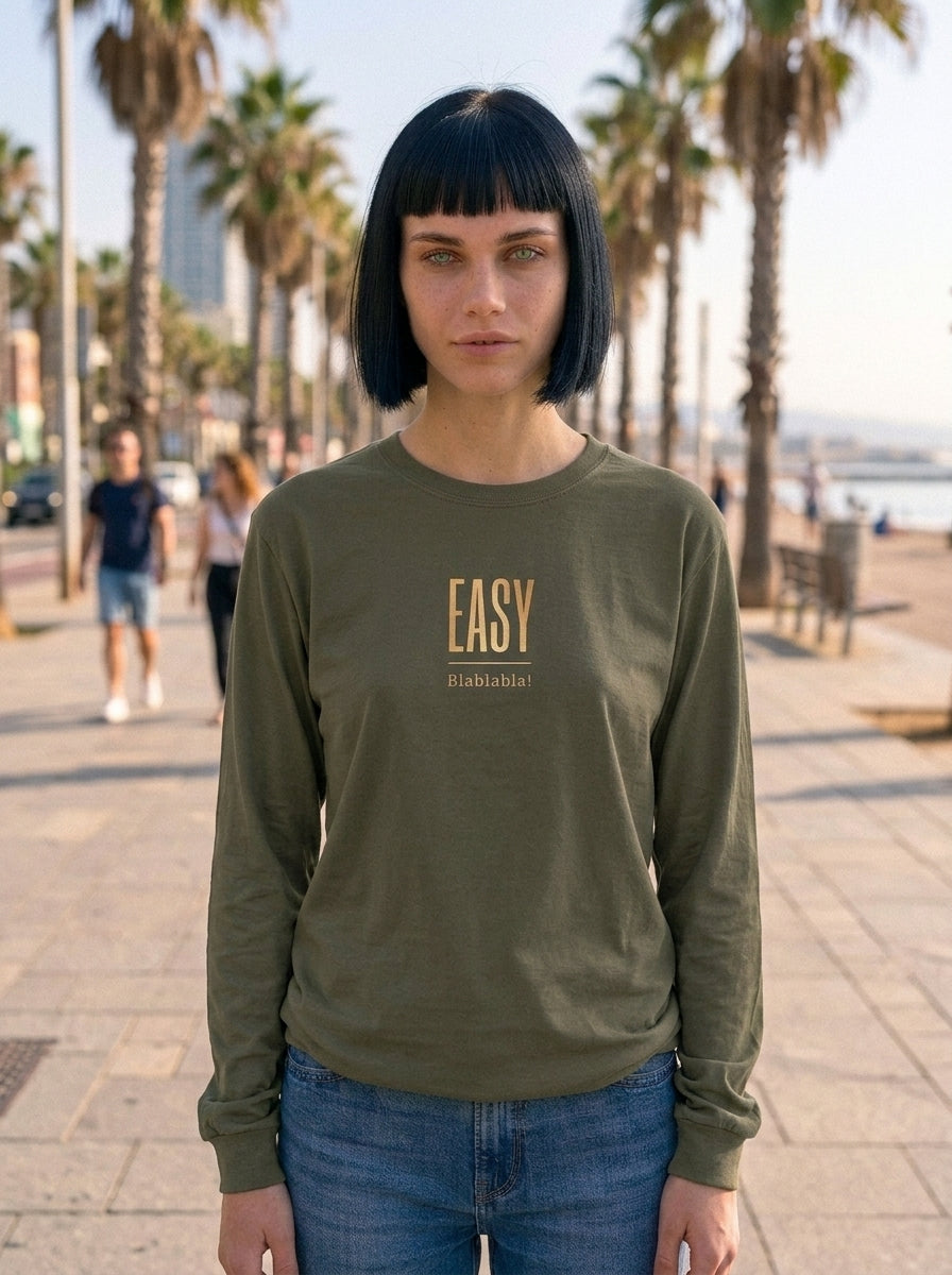 Langarm Shirt - Easy_BLABLABLA - Premium Statement Langarmshirt