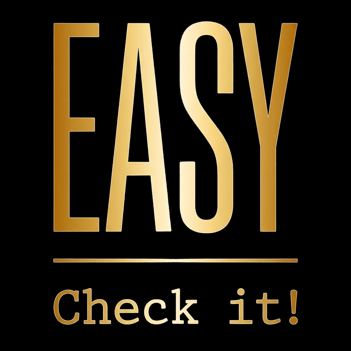 EASY Check it Logo, Gold auf Schwarz