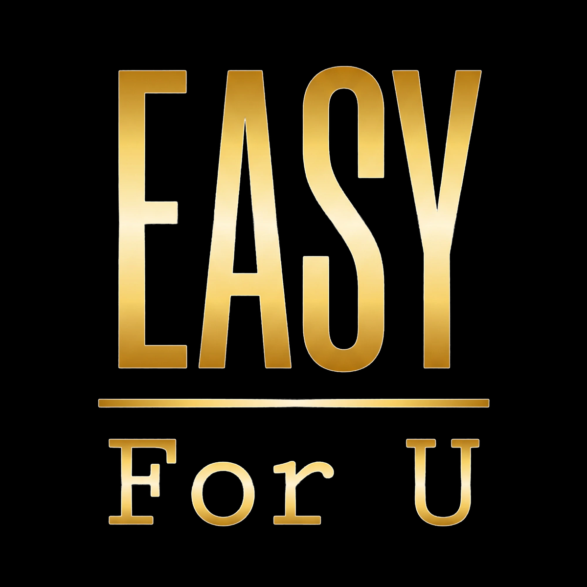 EASY For U Logo, Gold auf Schwarz