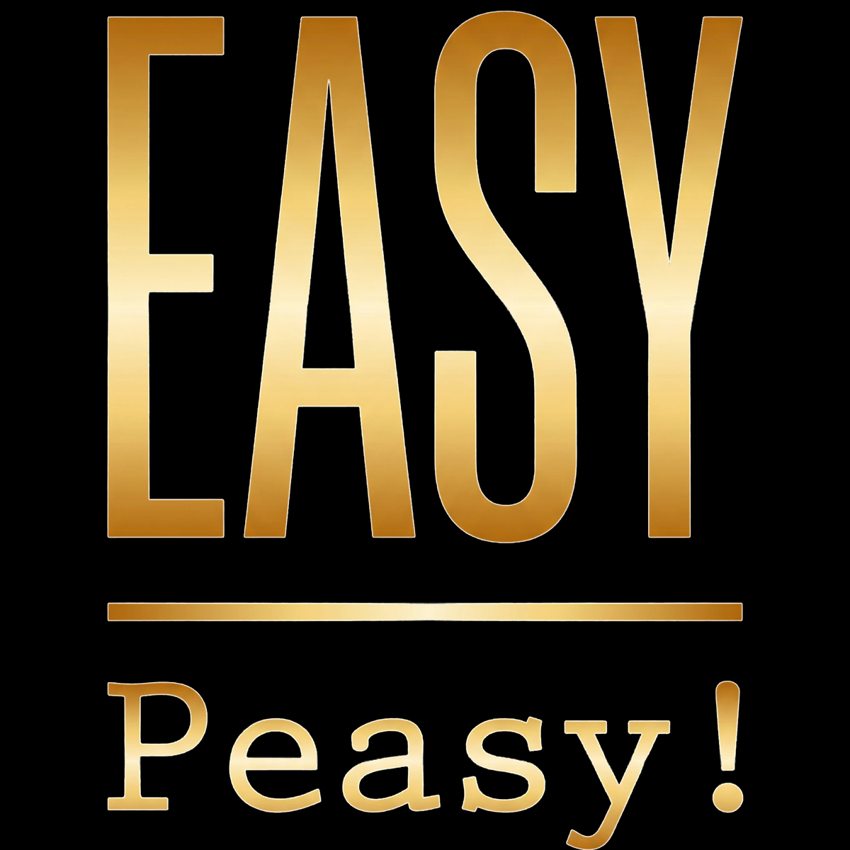 EASY Peasy Logo, Gold auf Schwarz