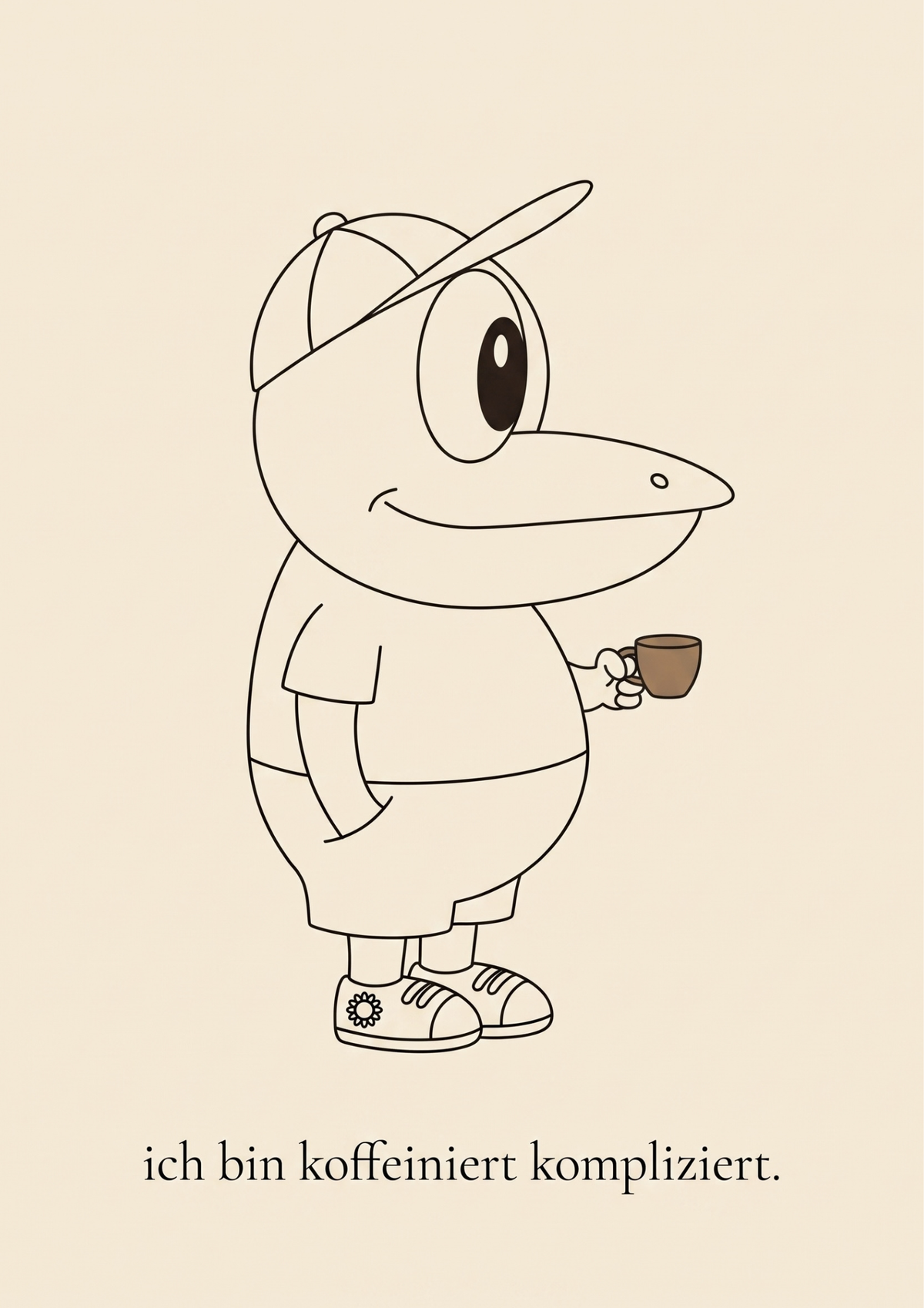 Poster THAT’S ERFI – Ich bin koffeiniert kompliziert | Minimalistische Kaffee-Kunst