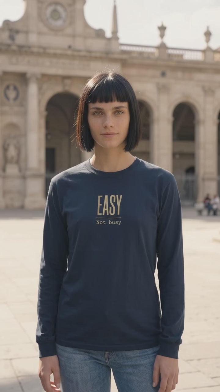 Langarm Shirt - Easy_Not busy - Premium Statement Langarmshirt