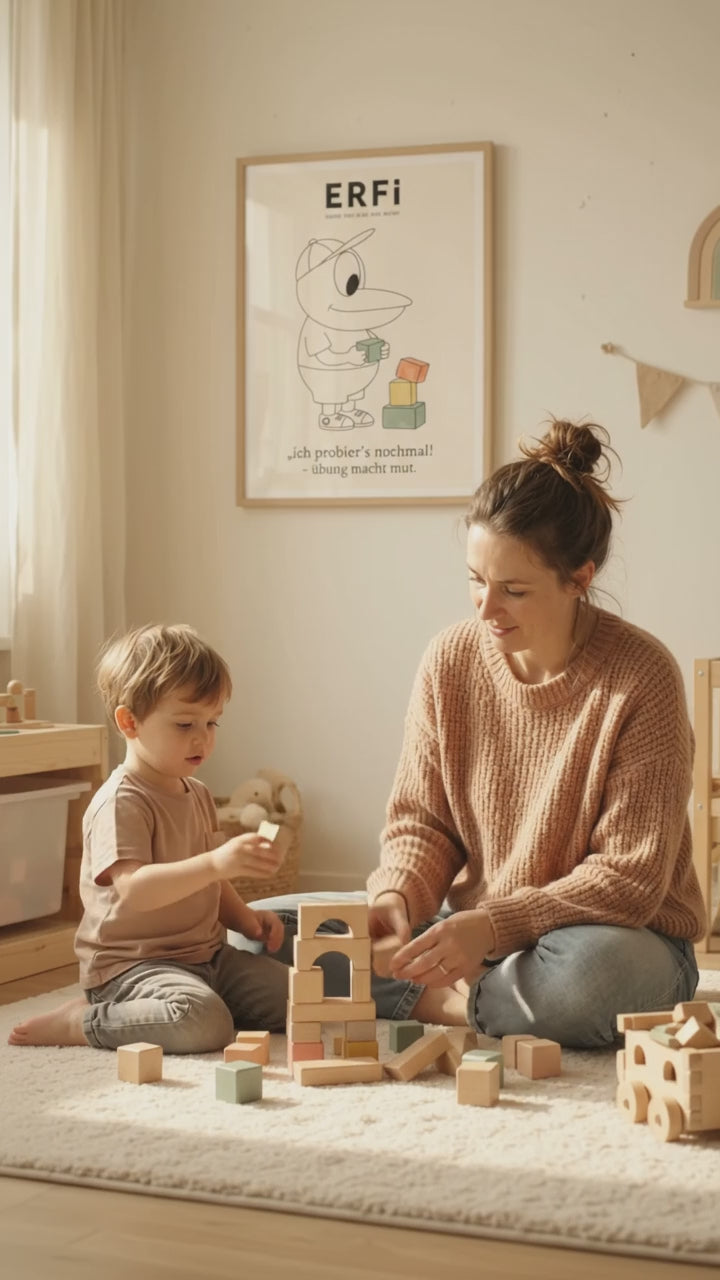 Poster Kinder „Ich probier’s nochmal!“ – Mut & Selbstvertrauen