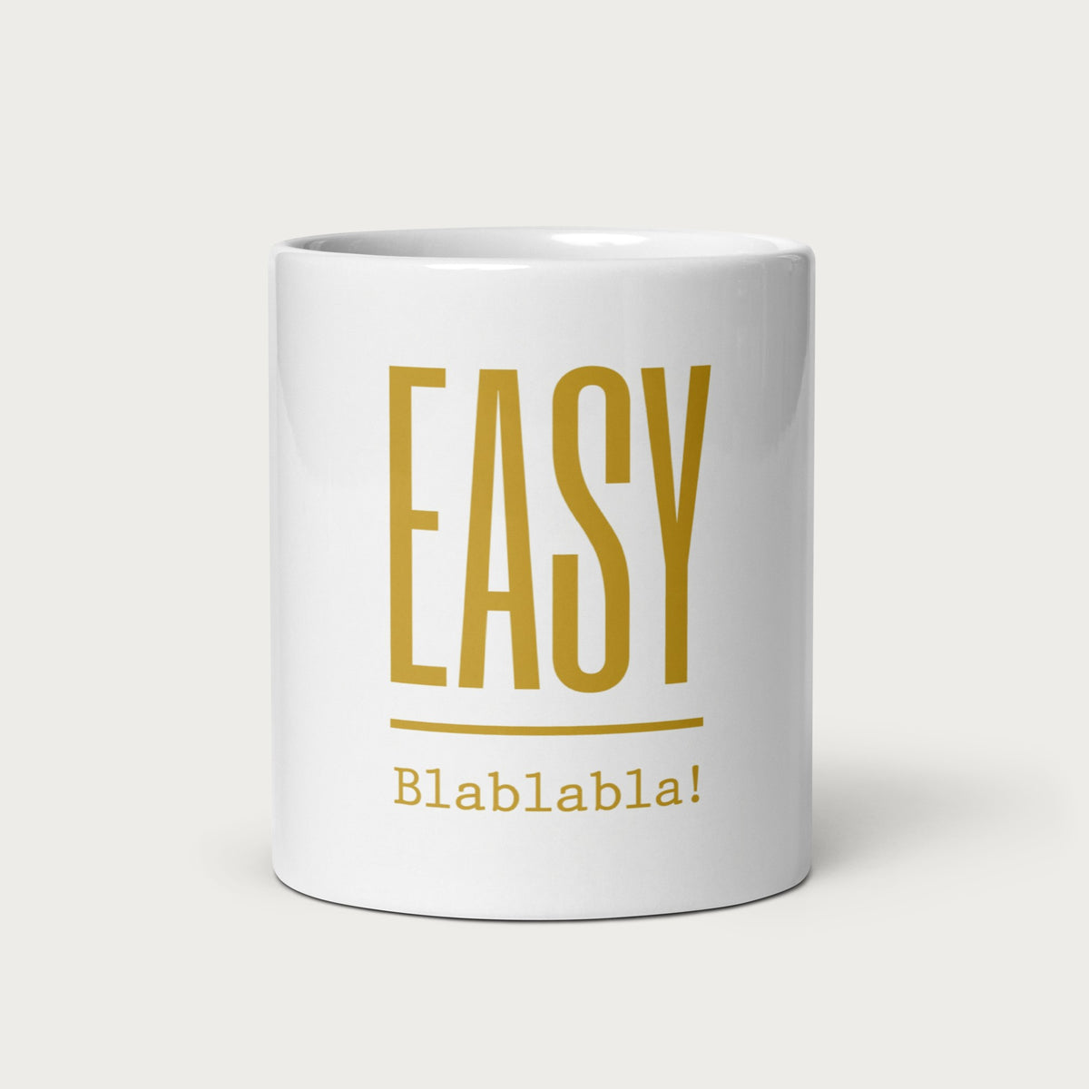 EASY BLABLABLA Tasse, Vorderseite mit Logo