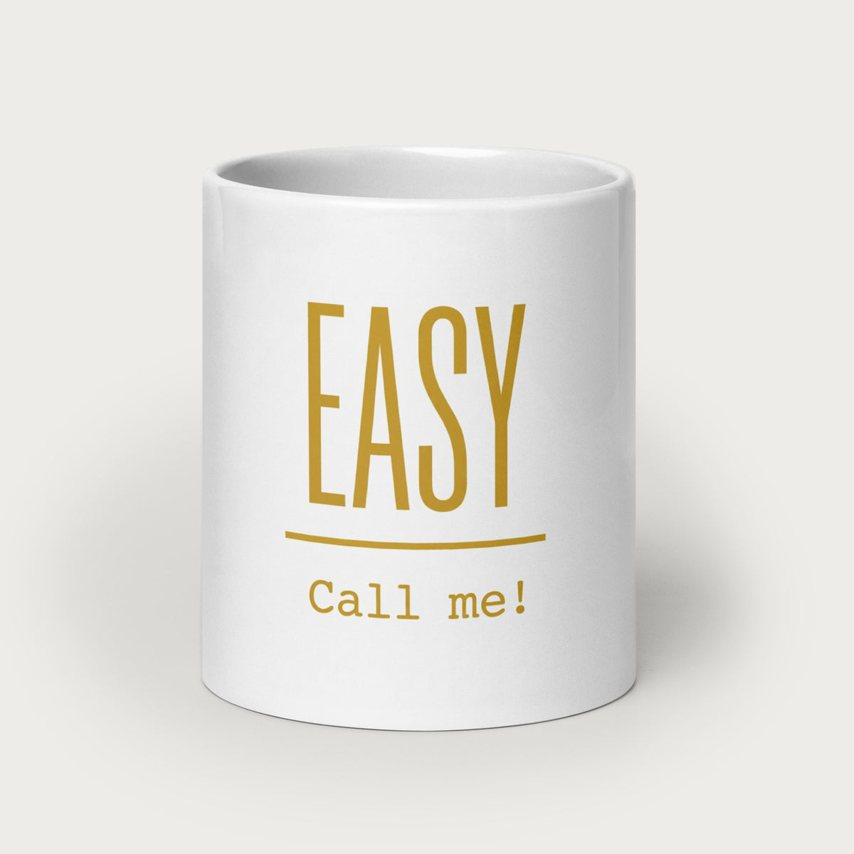 EASY Call me Tasse, Vorderseite mit Logo