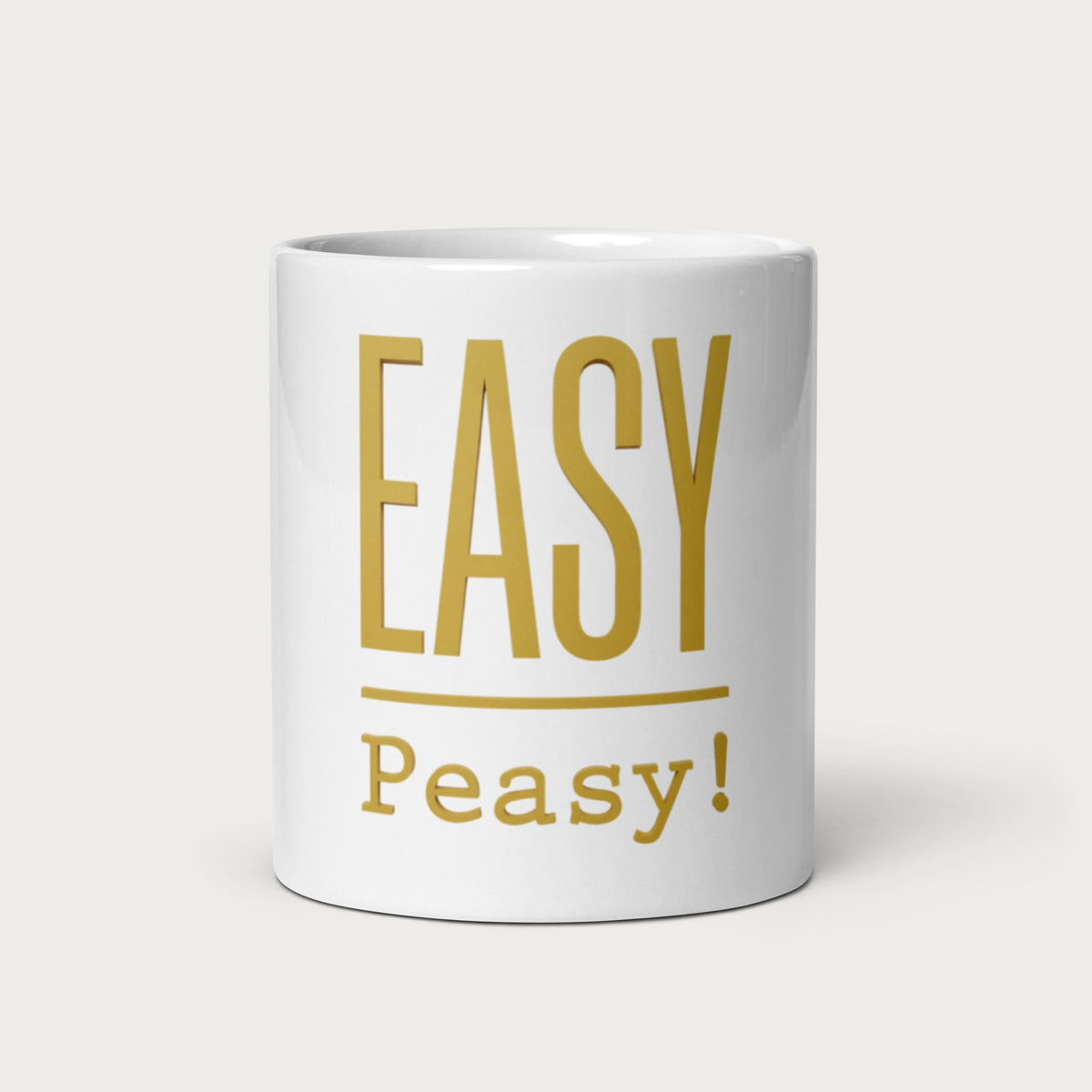 EASY Peasy Tasse, Vorderseite mit Logo